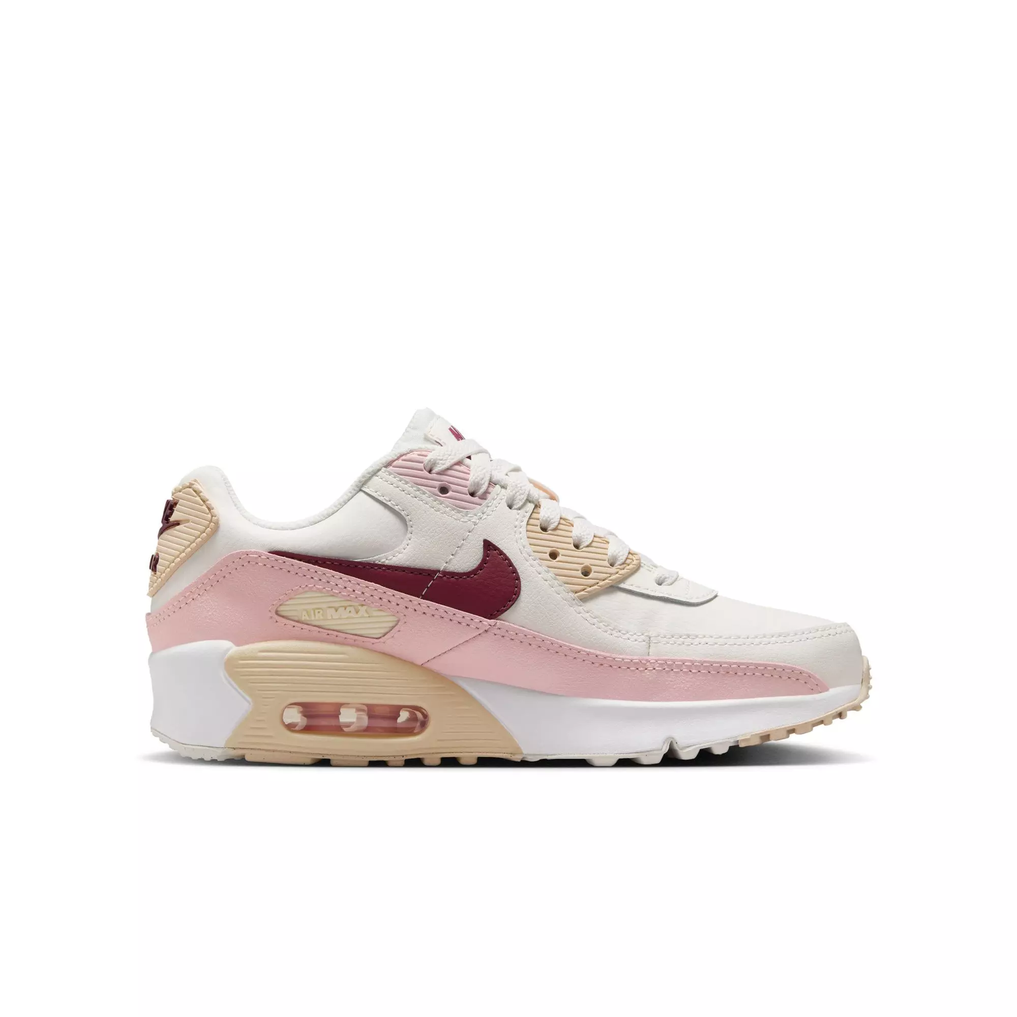 Nike Air Max 90 "Phantom/Dark Team Red/Echo Pink/Sail" Preschool Girls' Shoe - PINK/RED
