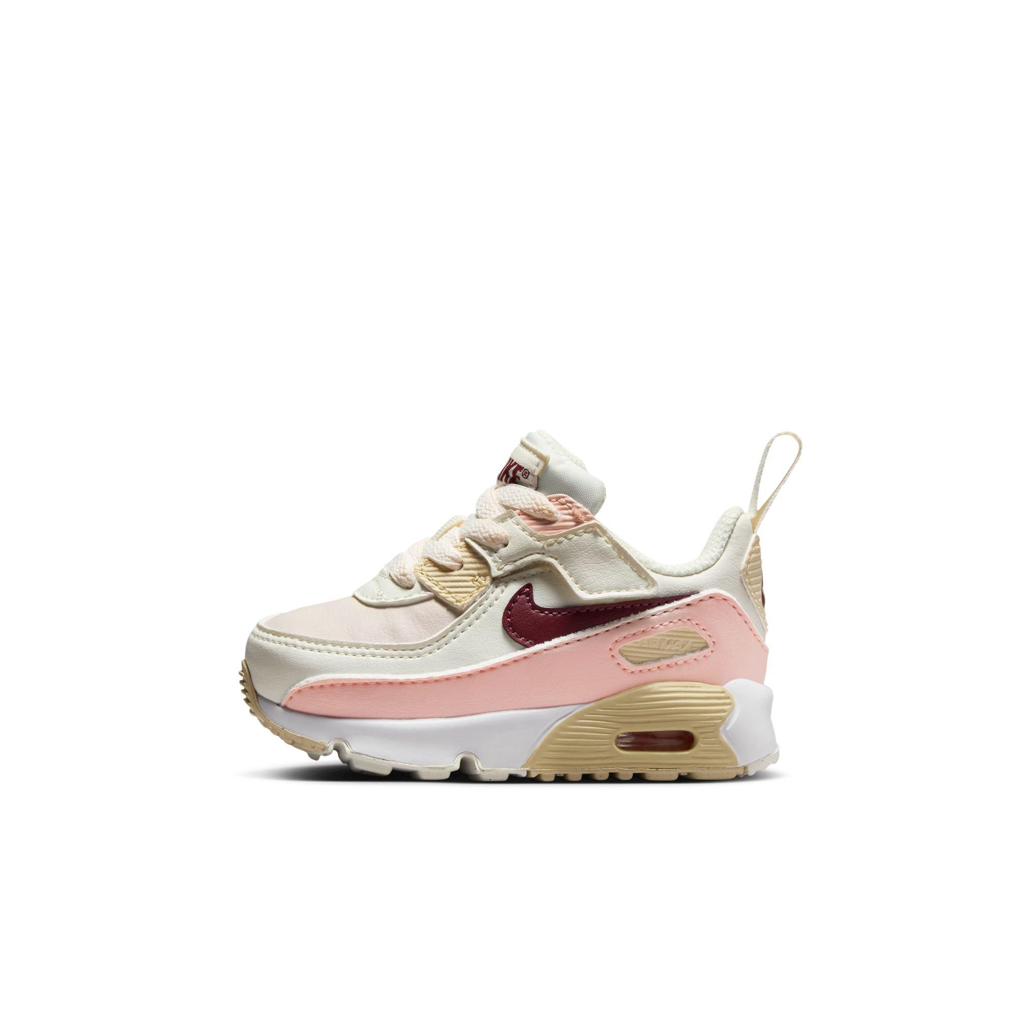 Nike Air Max90 EasyOn Toddler Girls' "Phantom/Dark Team Red/Echo Pink/Sail" Shoe