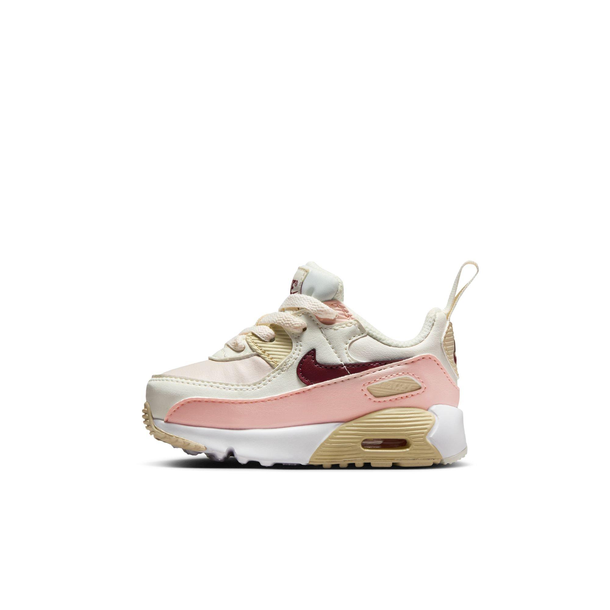 Nike Air Max90 EasyOn Toddler Girls' "Phantom/Dark Team Red/Echo Pink/Sail" Shoe