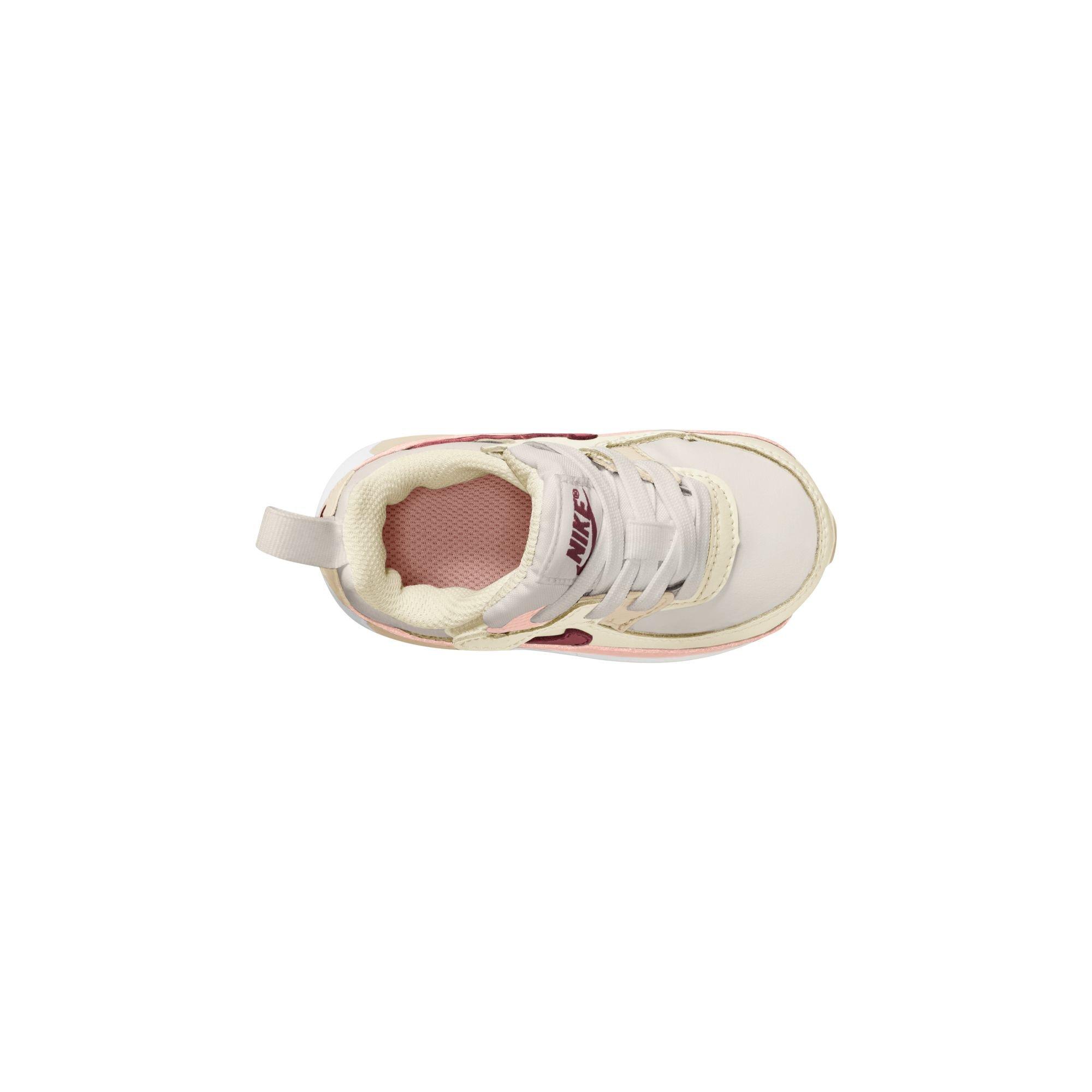 Nike Air Max90 EasyOn Toddler Girls' "Phantom/Dark Team Red/Echo Pink/Sail" Shoe