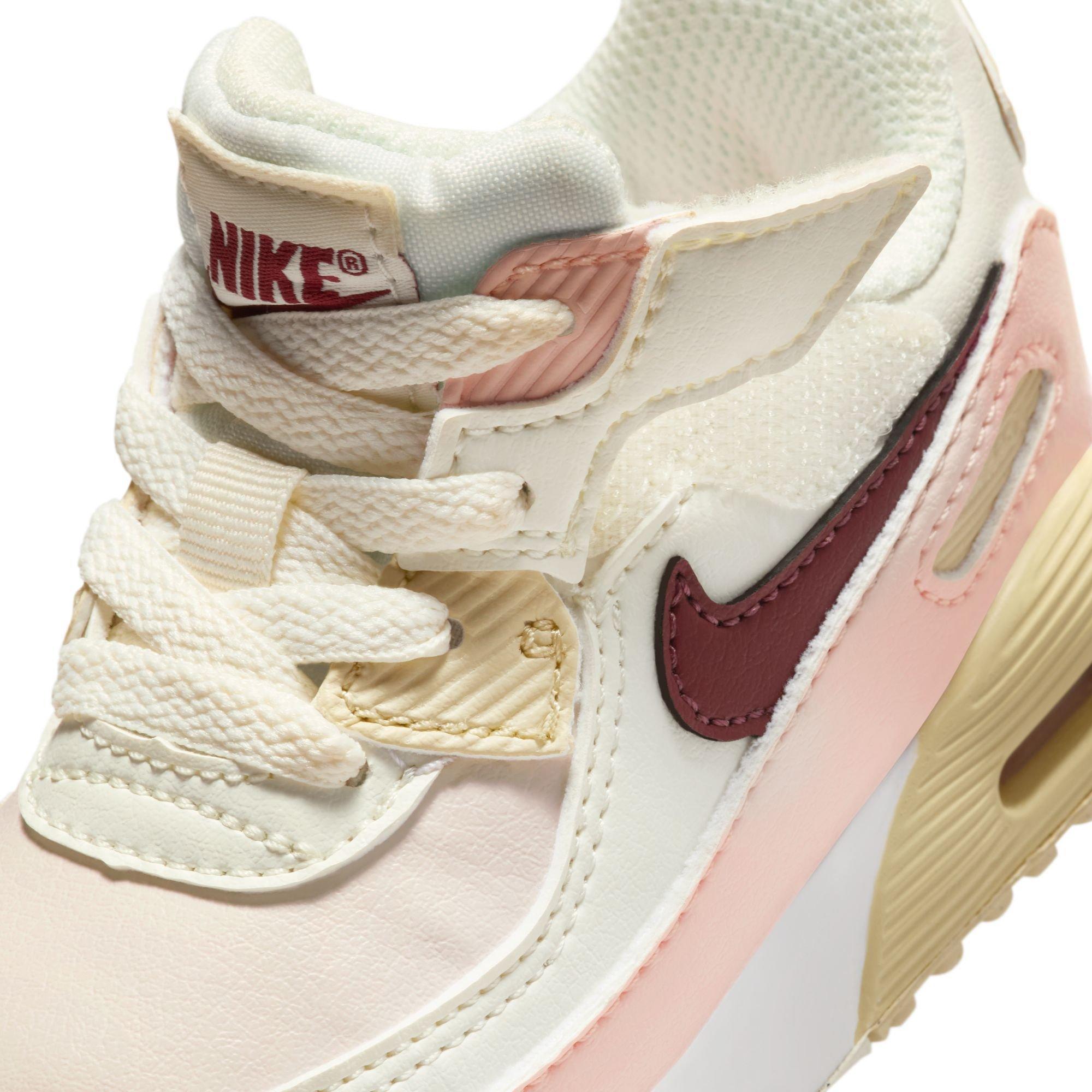 Nike Air Max90 EasyOn Toddler Girls' "Phantom/Dark Team Red/Echo Pink/Sail" Shoe
