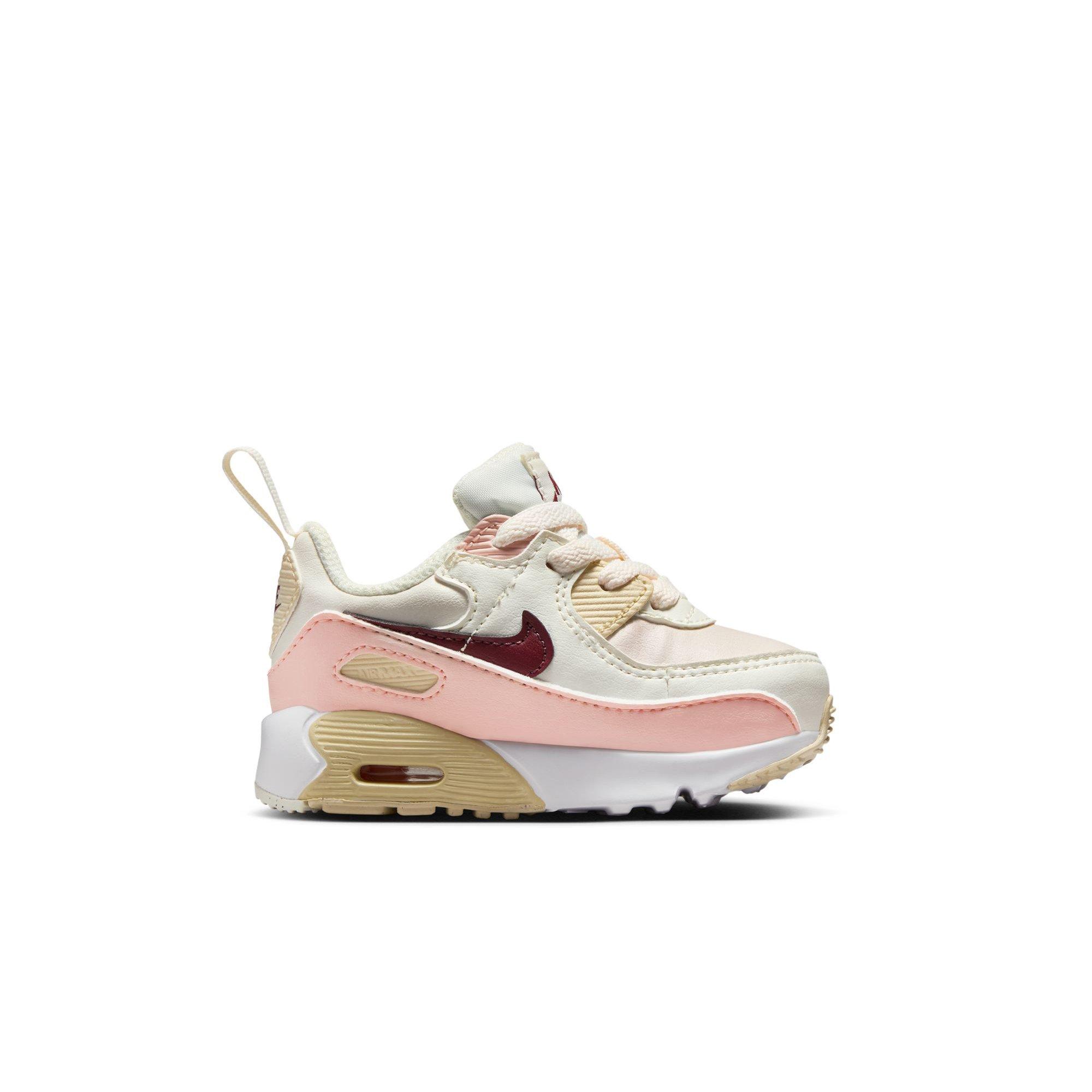 Nike Air Max90 EasyOn Toddler Girls' "Phantom/Dark Team Red/Echo Pink/Sail" Shoe