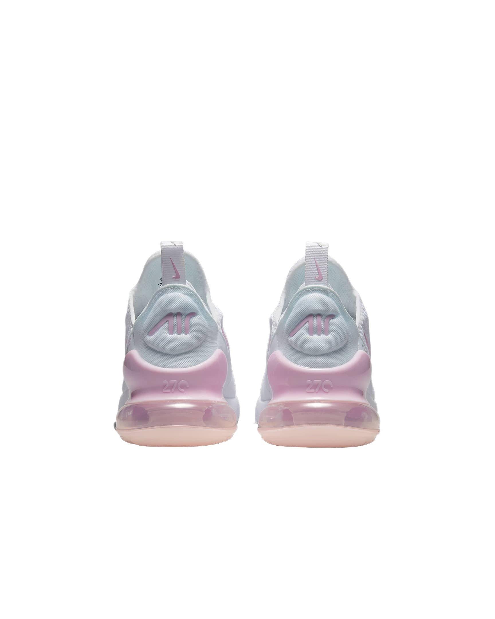 Nike Air Max 270 Grade School Girls' "White/Light Smoke Grey/Pink Foam" Shoe