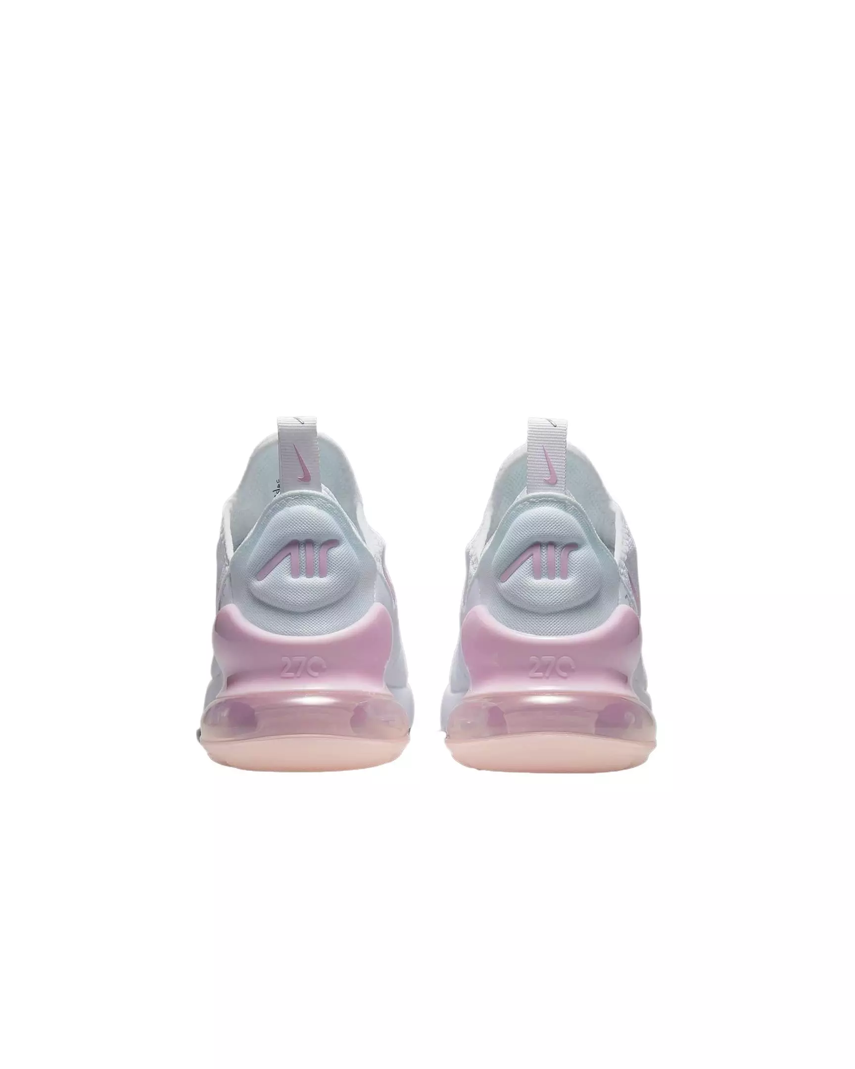 Nike Air Max 270 "White/Light Smoke Grey/Pink Foam" Grade School Girls' Shoe - WHITE/PINK