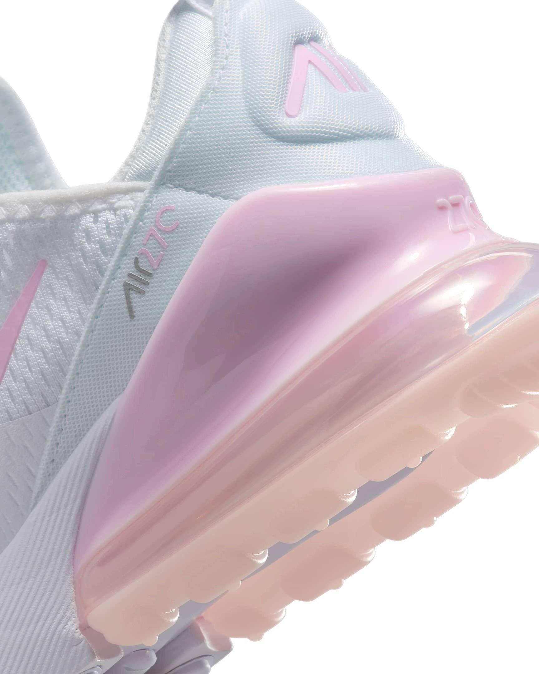 Nike Air Max 270 Grade School Girls' "White/Light Smoke Grey/Pink Foam" Shoe
