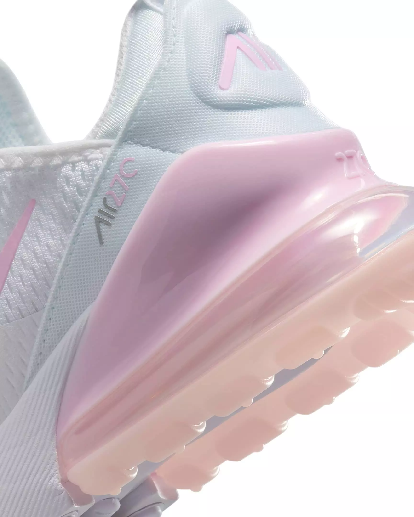 Nike Air Max 270 "White/Light Smoke Grey/Pink Foam" Grade School Girls' Shoe - WHITE/PINK