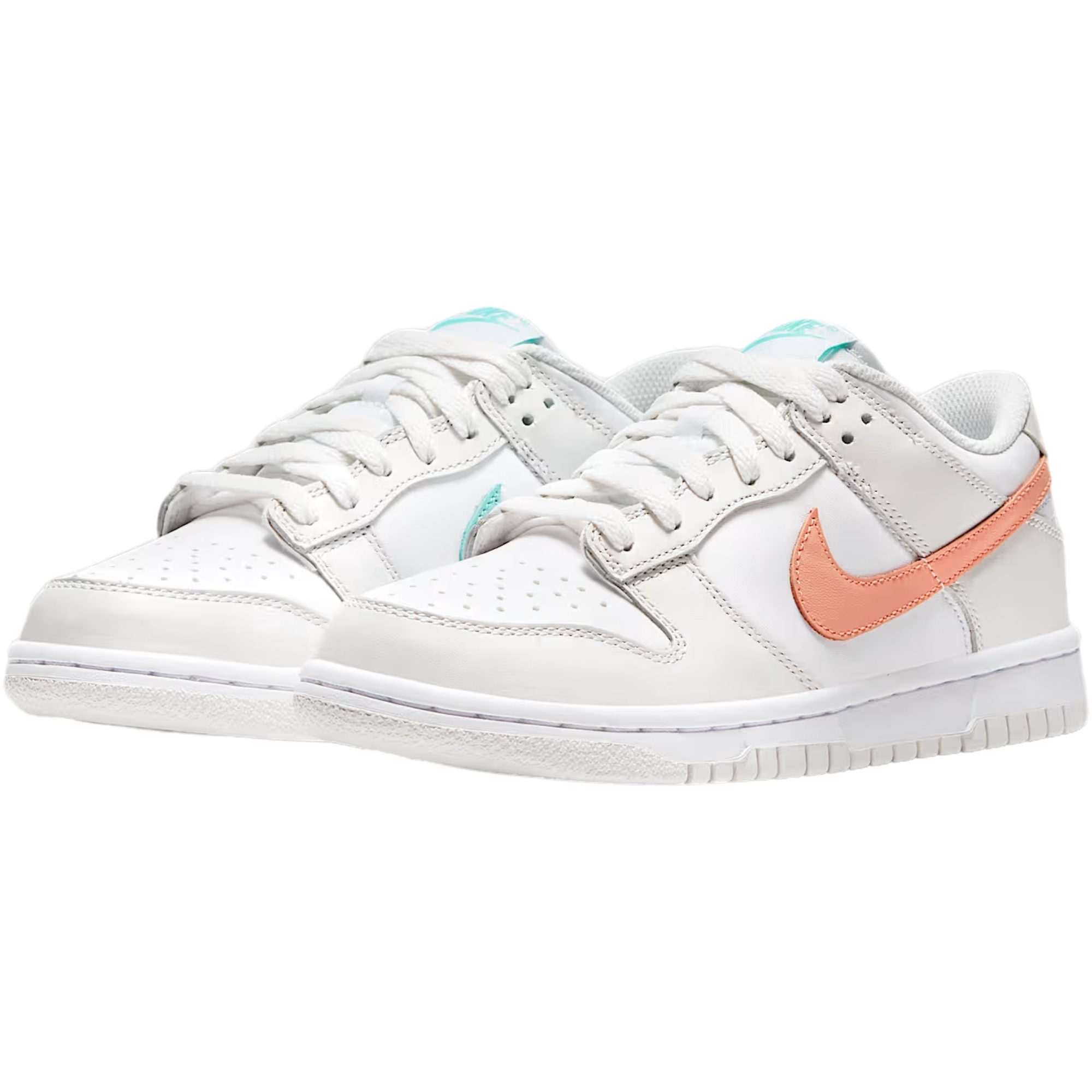 Nike Dunk Low Grade School Girls' "White/Platinum Tint/Tropical Twist/Crimson Bliss" Shoe