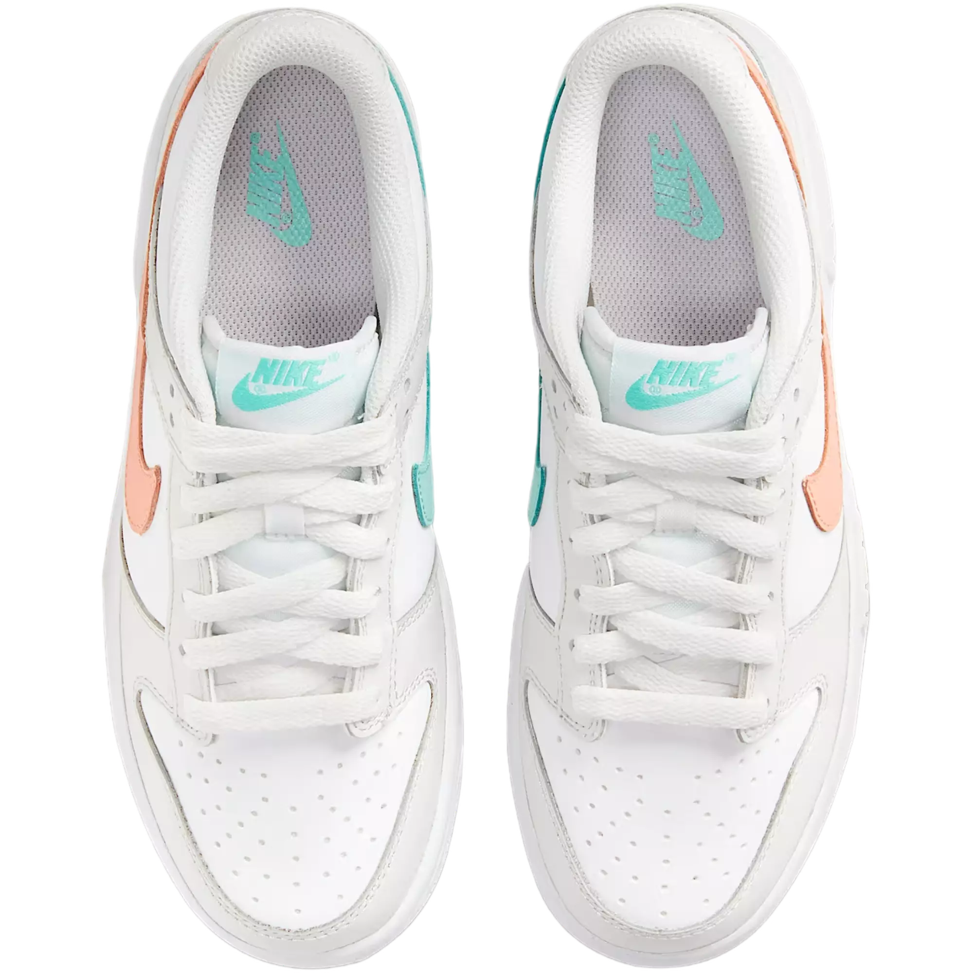 Nike Dunk Low "White/Platinum Tint/Tropical Twist/Crimson Bliss" Grade School Girls' Shoe - WHITE/GREY/PINK