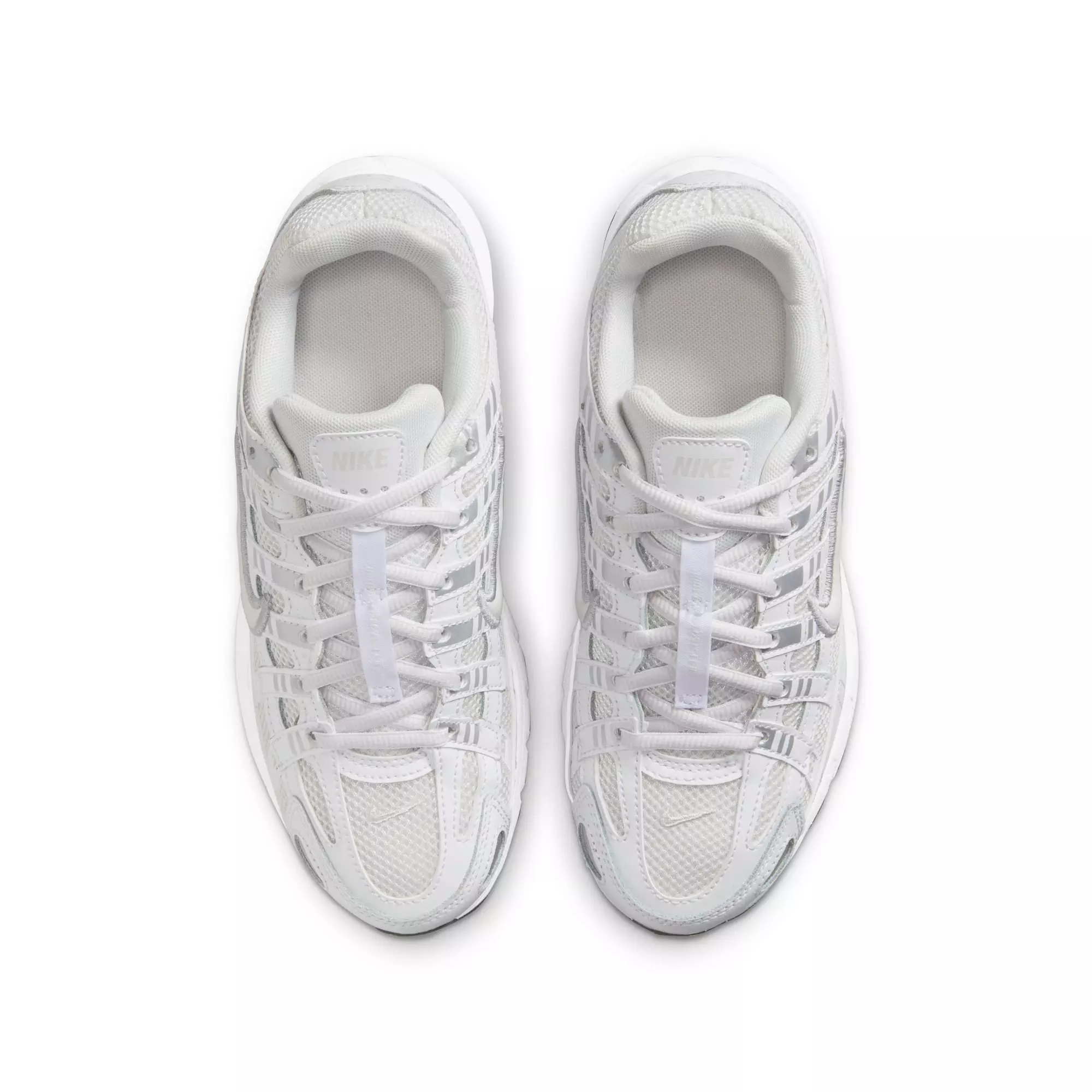 Nike P-6000 "Platinum Tint/White" Grade School Girls' Shoe - WHITE/SILVER