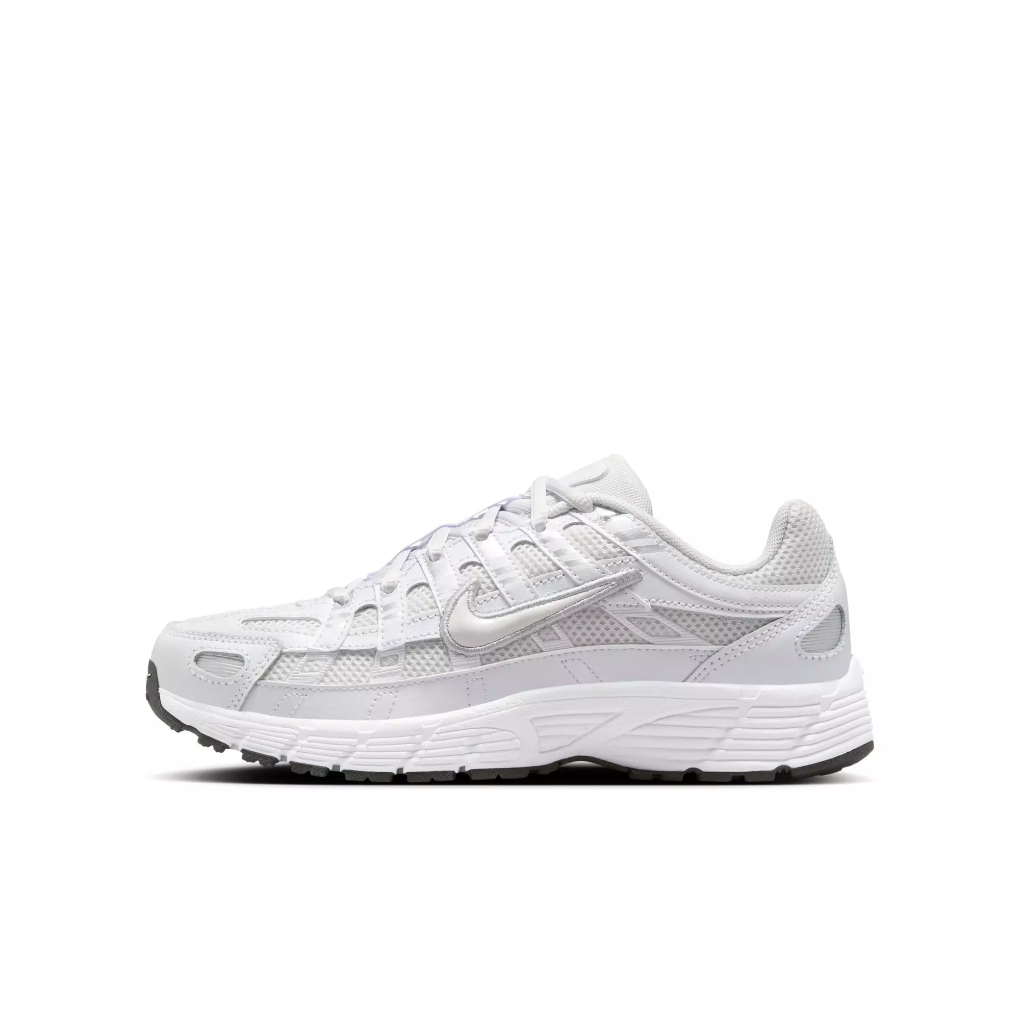 Nike P-6000 "Platinum Tint/White" Preschool Girls' Shoe - WHITE/SILVER