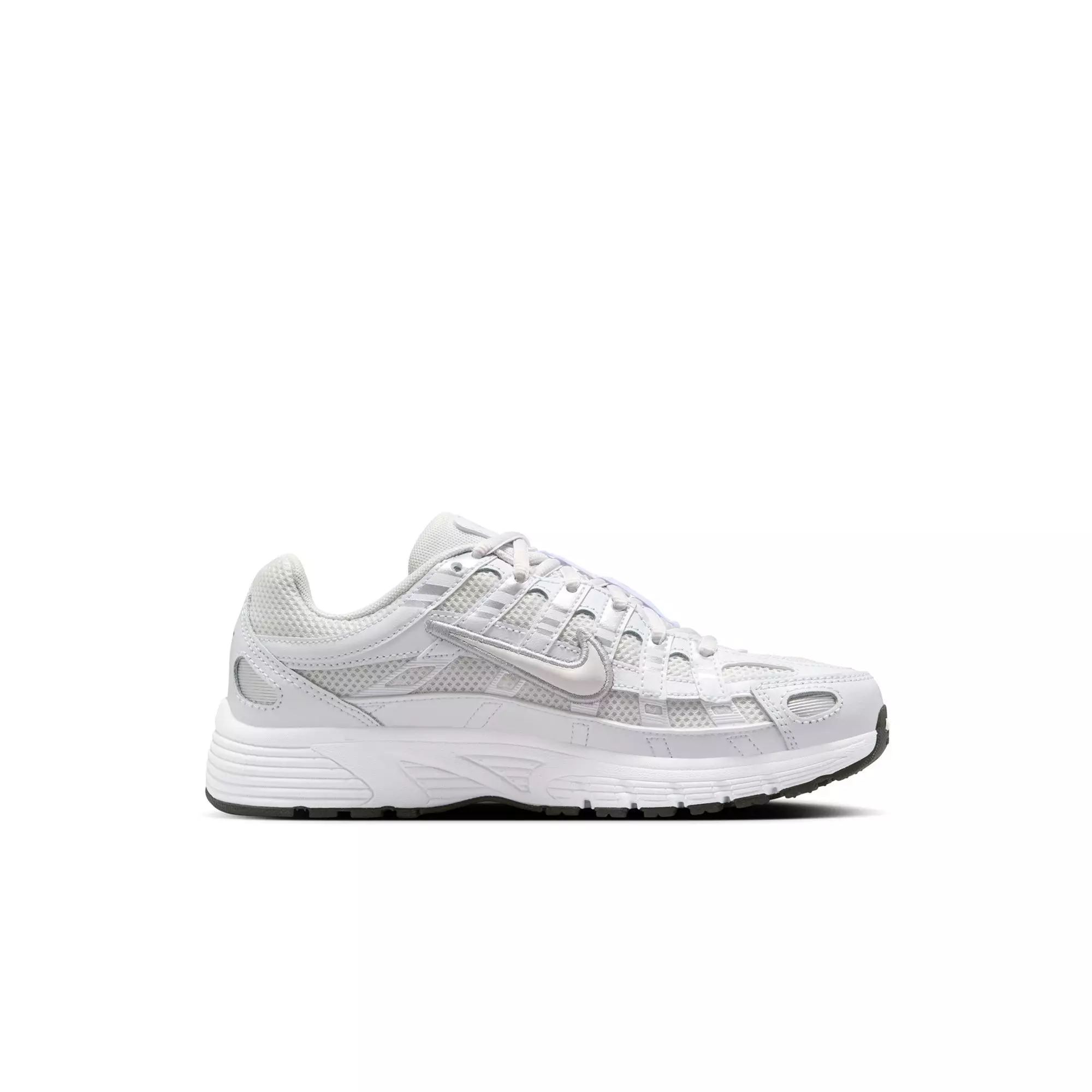 Nike P-6000 "Platinum Tint/White" Preschool Girls' Shoe - WHITE/SILVER