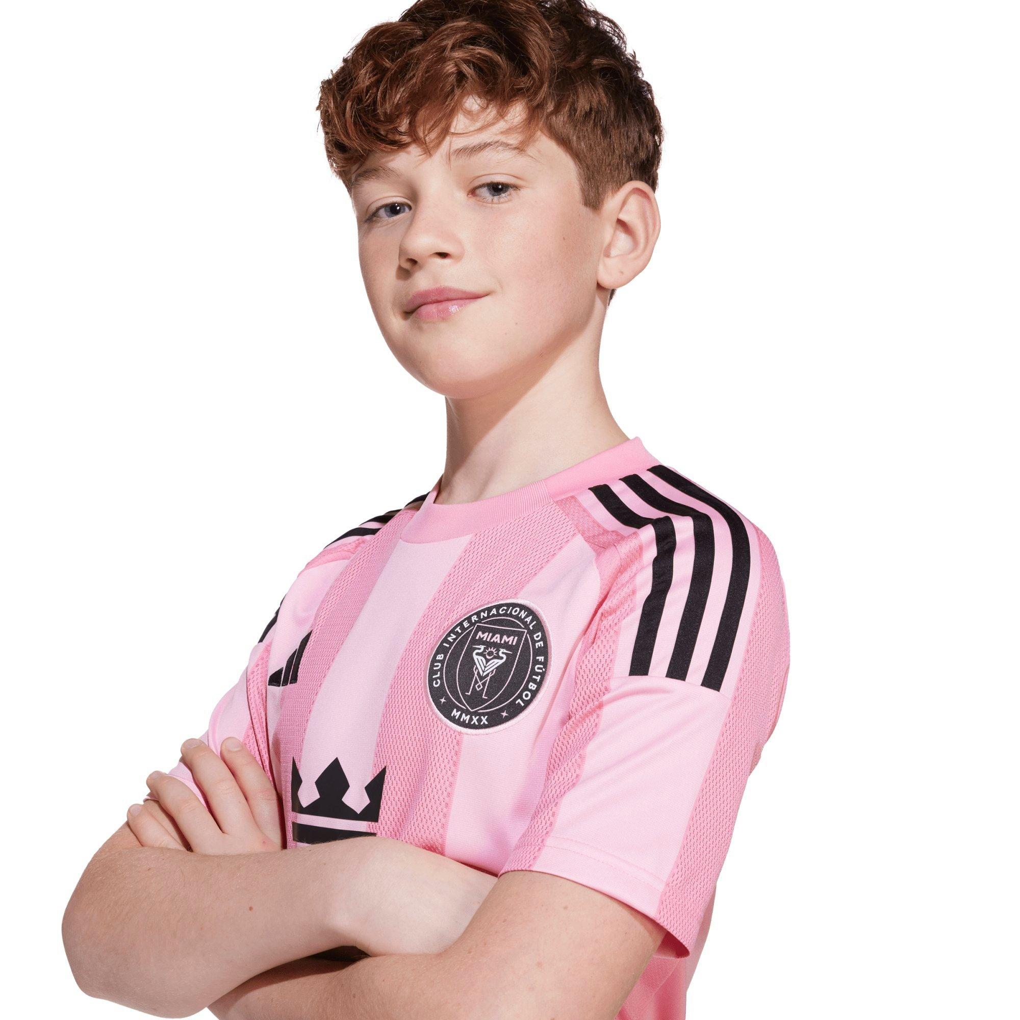 adidas Inter Miami Home Messi Big Kids' Pink Jersey