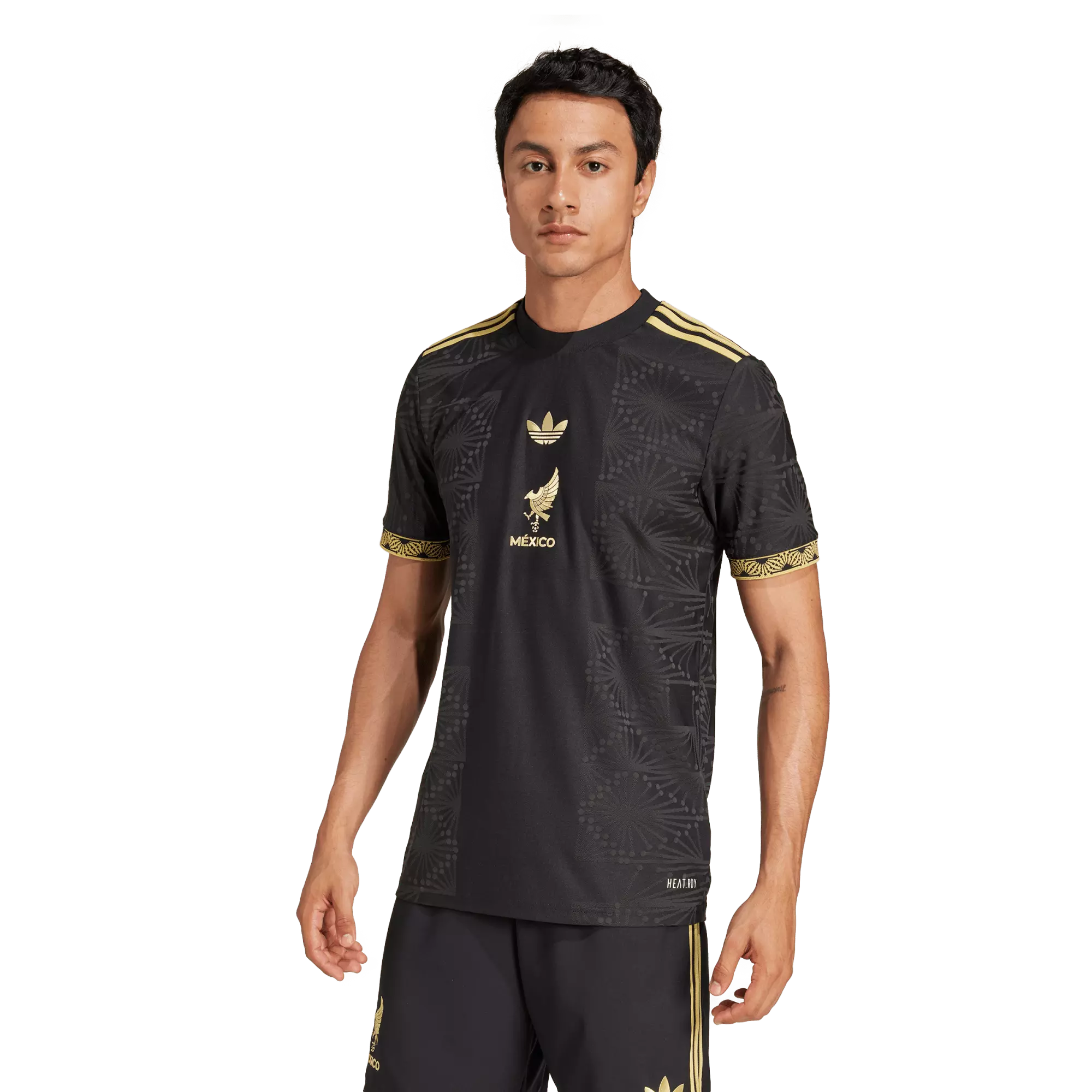 adidas Men's 2024 Mexico Jersey-Black/Gold - BLACK/GOLD