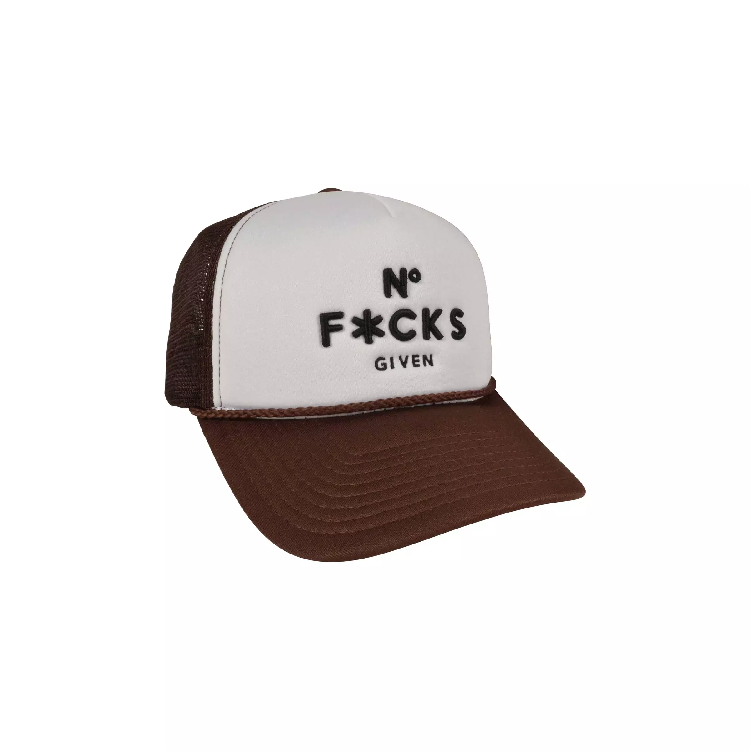 Field Grade No F*cks Given Trucker Snapback-Brown/White - BROWN/WHITE