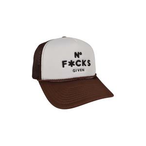 Field Grade No F*cks Given Trucker Snapback-Brown/White