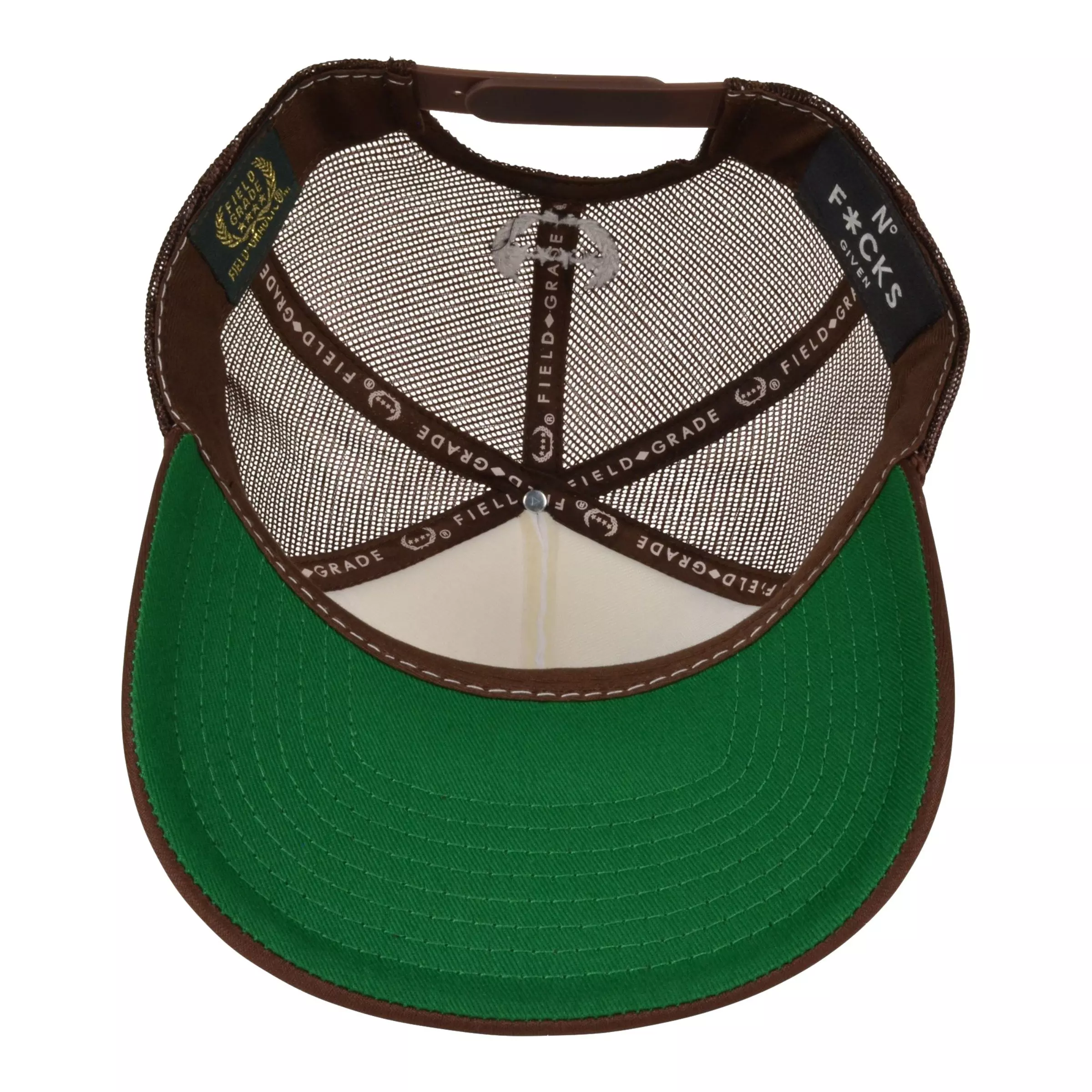 Field Grade No F*cks Given Trucker Snapback-Brown/White - BROWN/WHITE