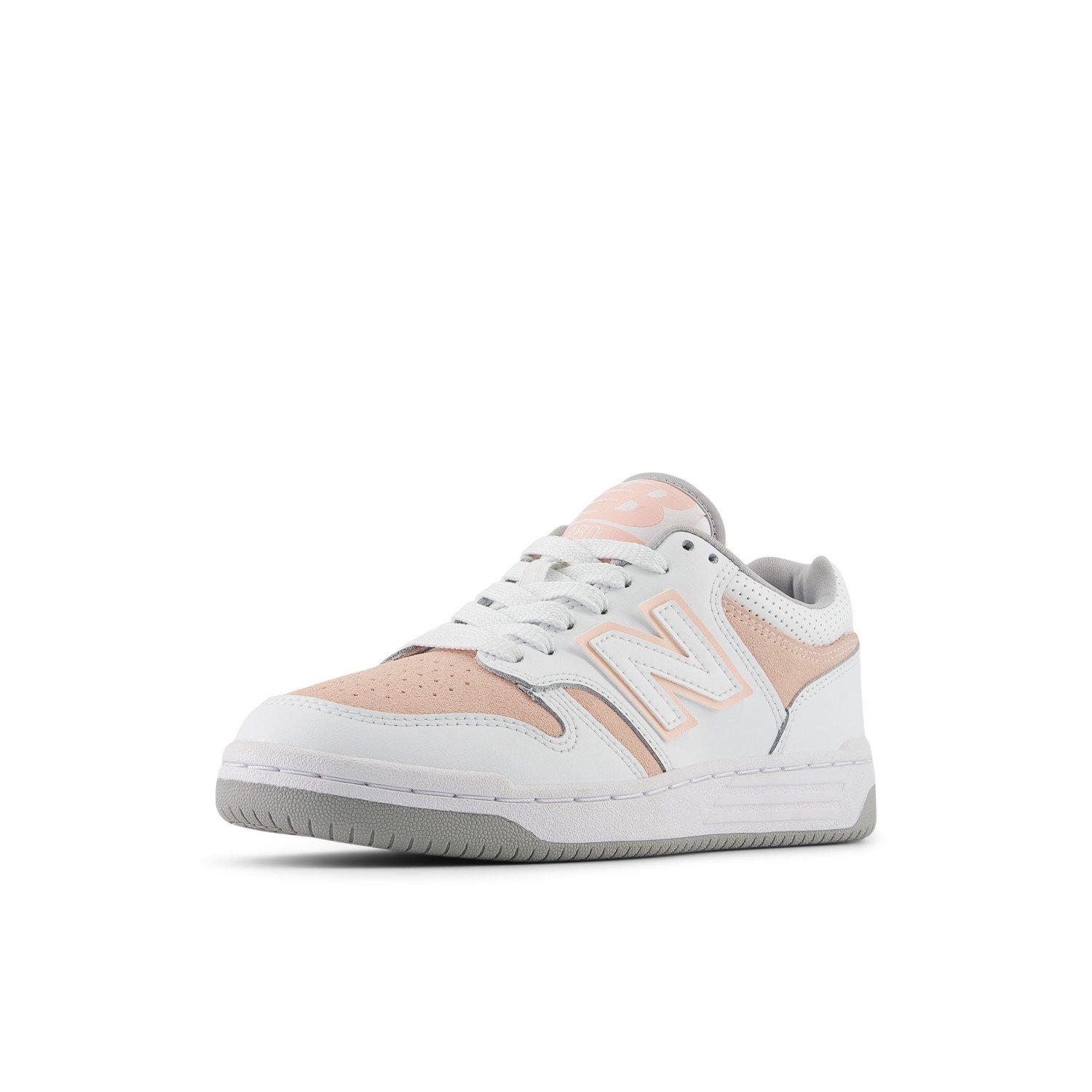 New Balance 480 Grade School Girls' "White/Pink" Shoe