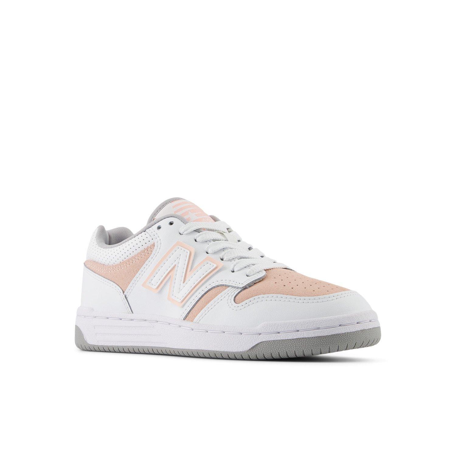 New Balance 480 Grade School Girls' "White/Pink" Shoe