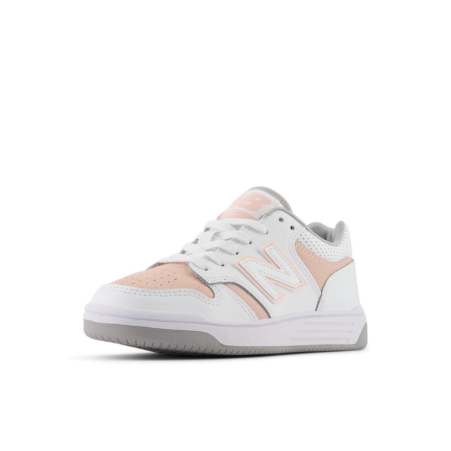 New Balance 480 Preschool Girls' "White/Pink" Shoe