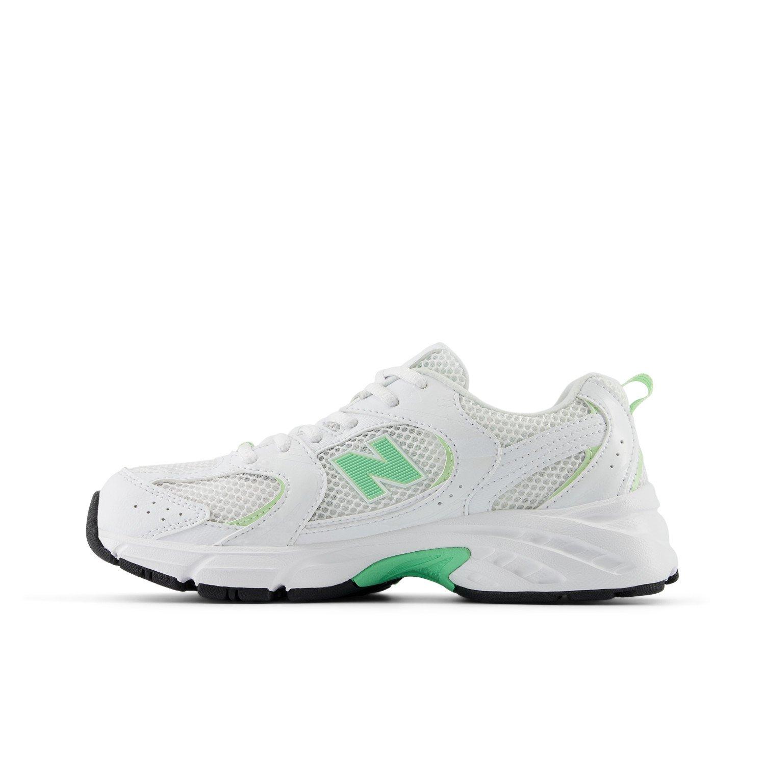 New Balance 530 Grade School Girls' "White/Green" Shoe