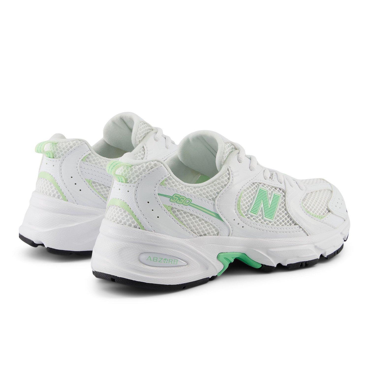 New Balance 530 Grade School Girls' "White/Green" Shoe