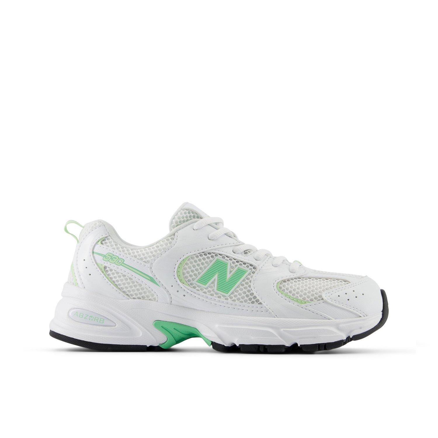 New Balance 530 "White/Green" Grade School Girls' Shoe - WHITE/GREEN