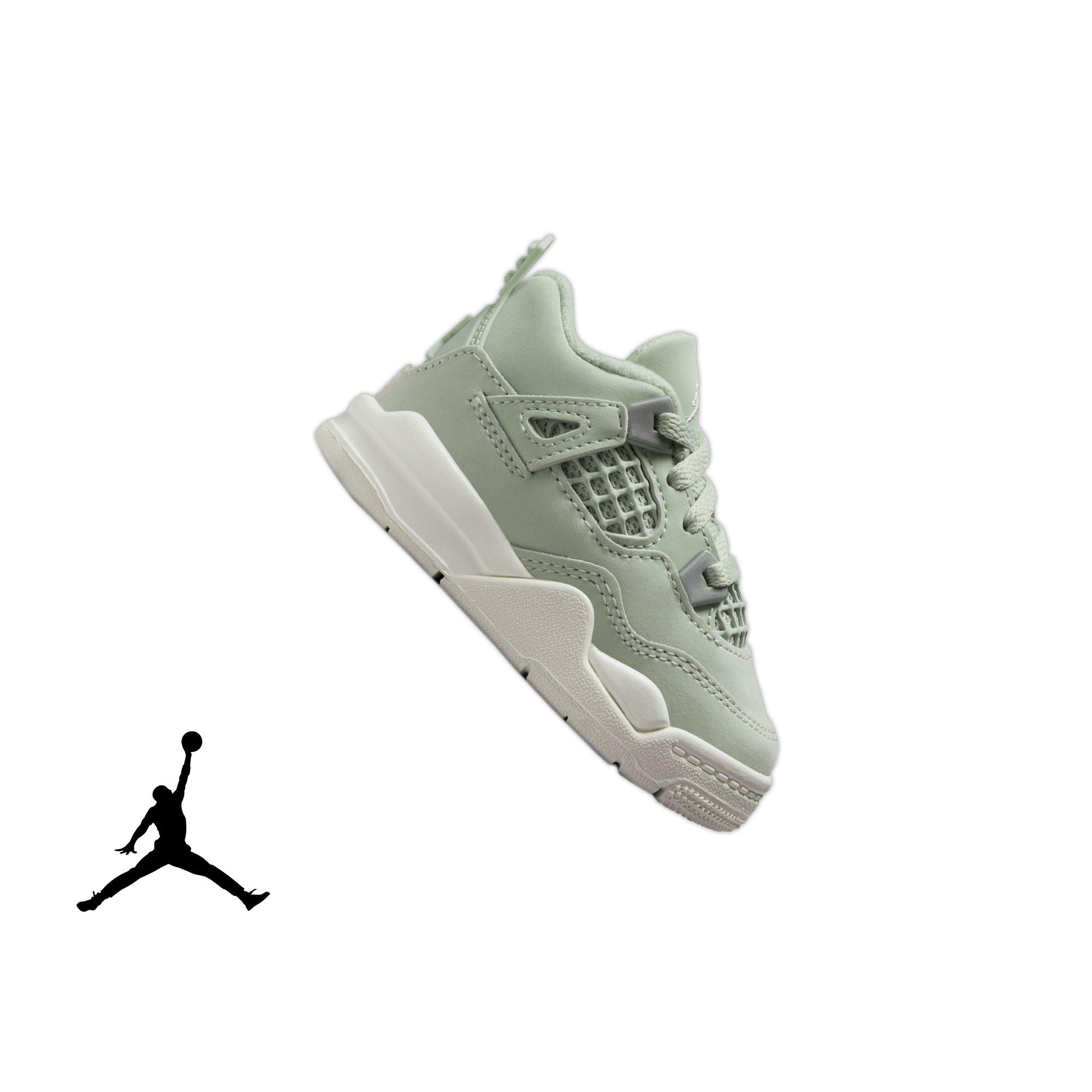 Jordan 4 Retro "Abundance" Toddler Girls' Shoe - SEAFOAM/SAIL/METALLIC SILVER