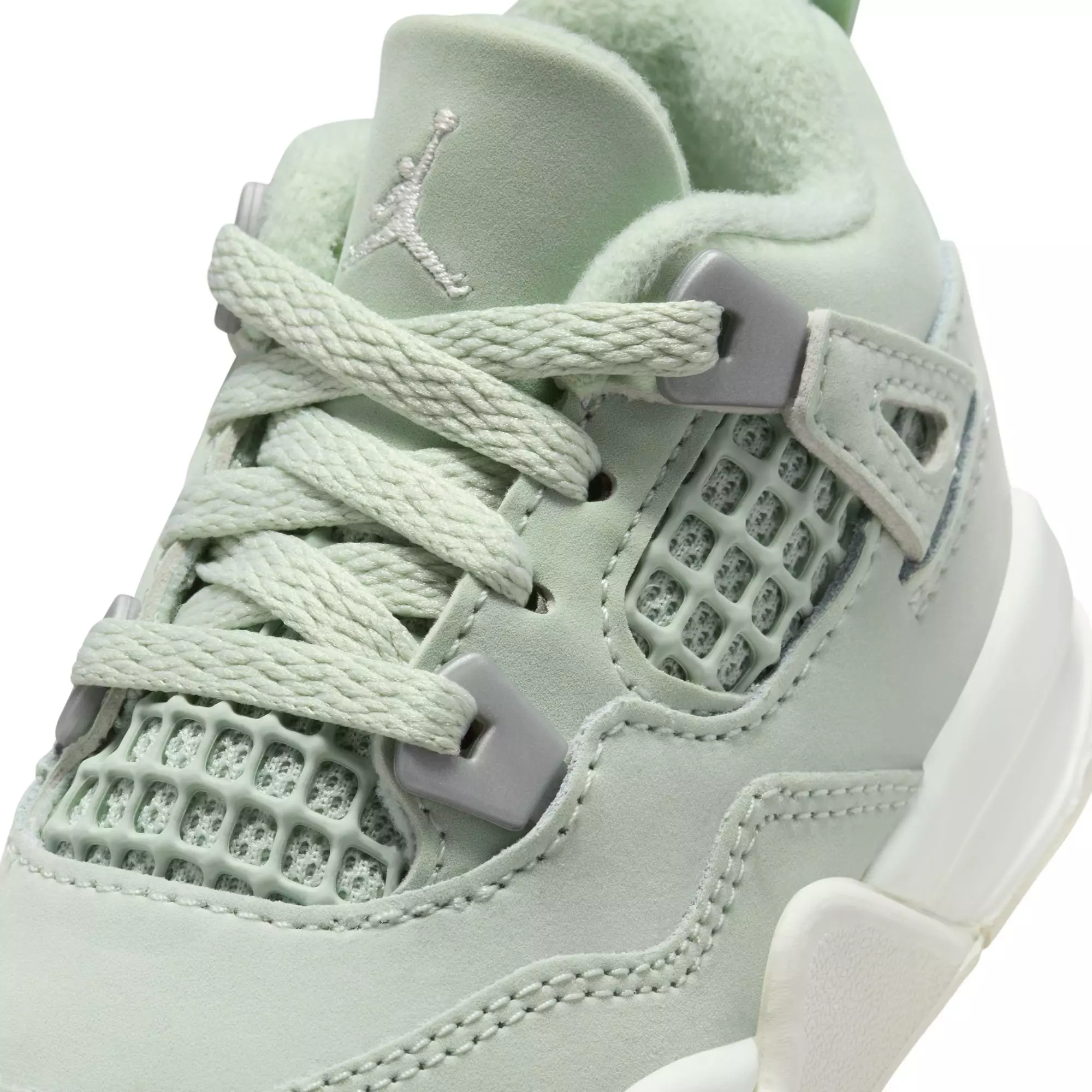 Jordan 4 Retro "Abundance" Toddler Girls' Shoe - SEAFOAM/SAIL/METALLIC SILVER