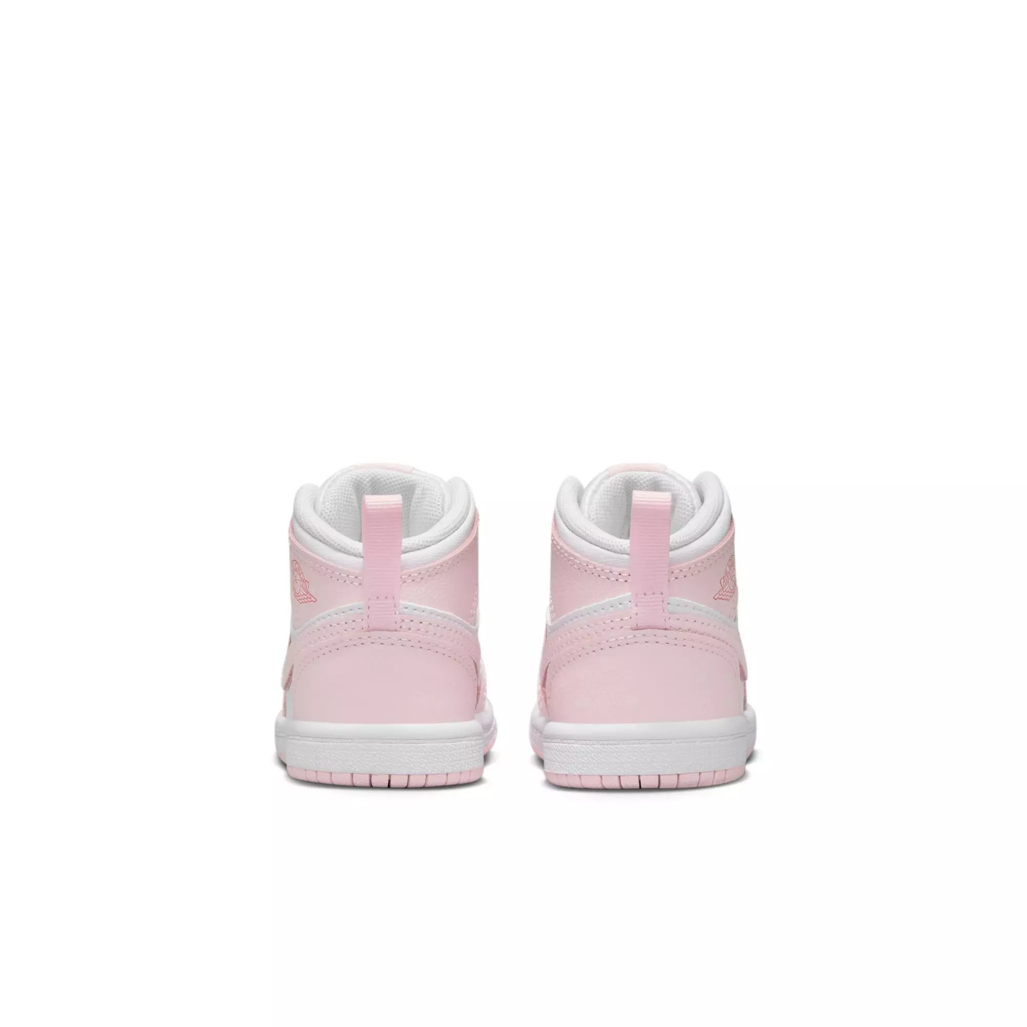 Jordan 1 Mid "Pink Foam/White/Fire Red" Toddler Girls' Shoe - WHITE/PINK