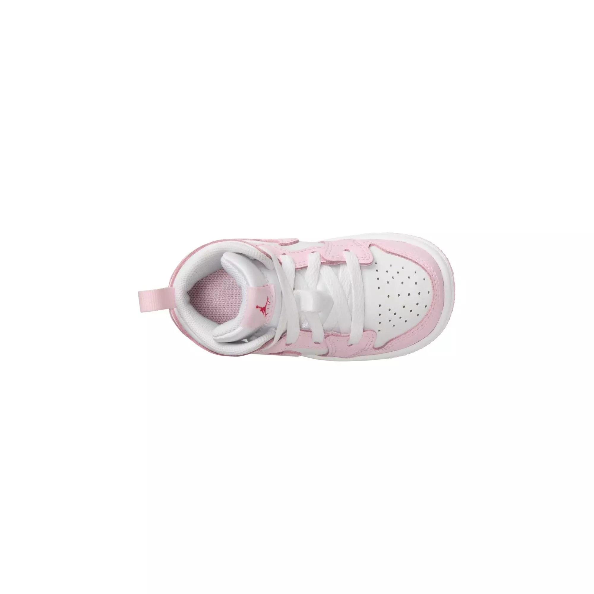 Jordan 1 Mid "Pink Foam/White/Fire Red" Toddler Girls' Shoe - WHITE/PINK