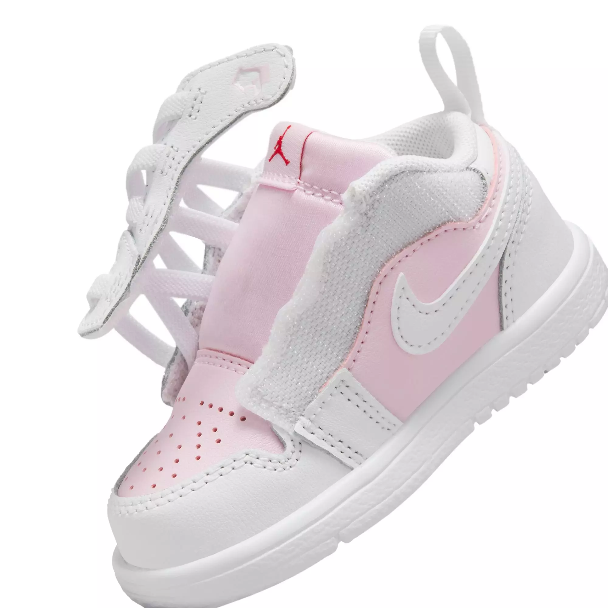 Jordan 1 Low Alt "Pink Foam/White/Fire Red" Toddler Girls' Shoe - WHITE/PINK