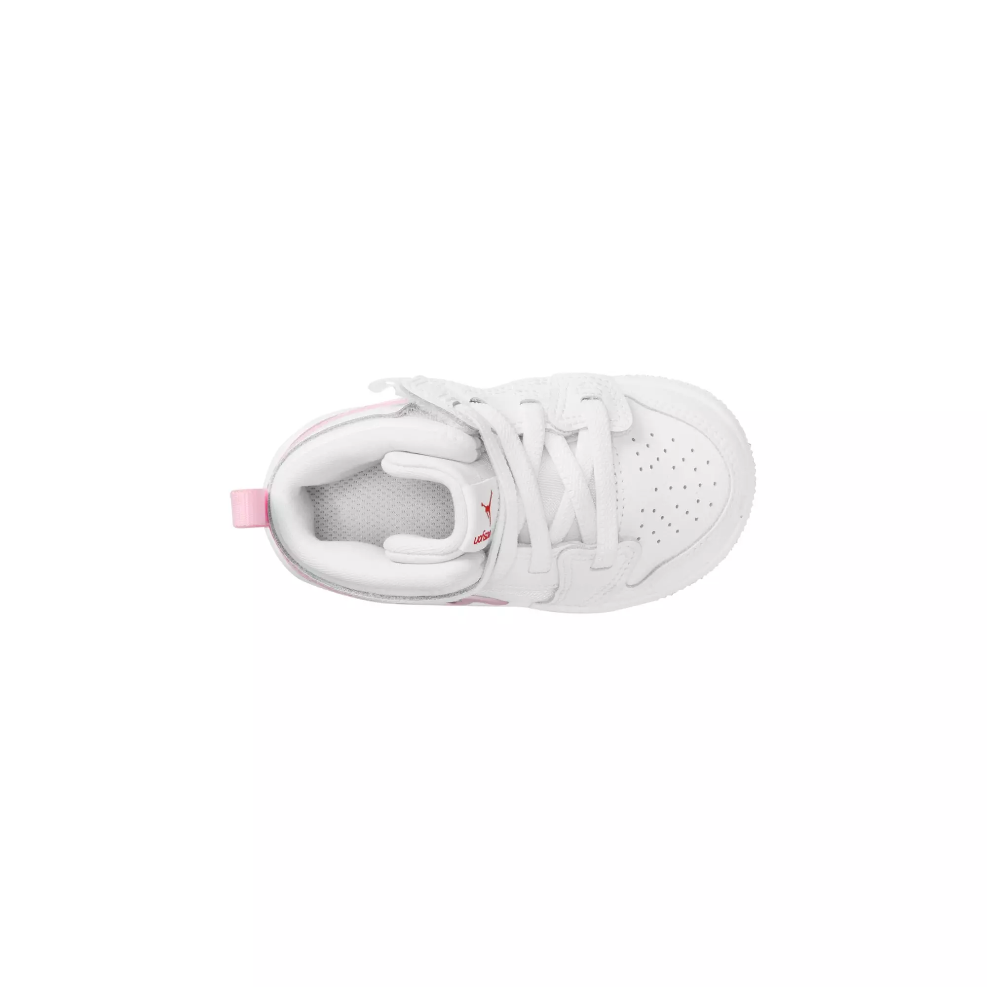 Jordan 1 Mid RM EasyOn "White/Pink Foam/Red" Toddler Girls' Shoe - WHITE/PINK