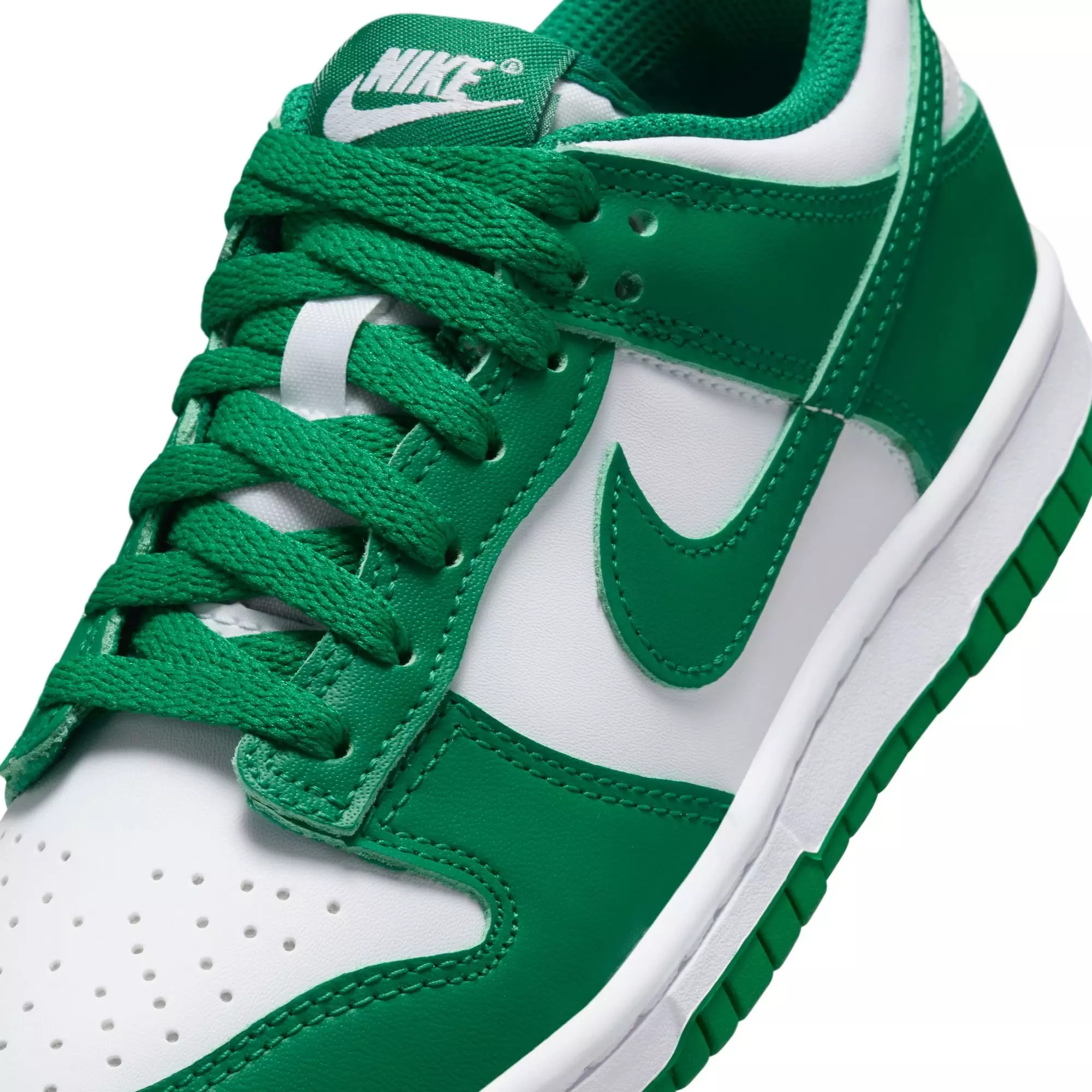 Nike Dunk Low "White/Malachite" Grade School Boys' Shoe - GREEN/WHITE