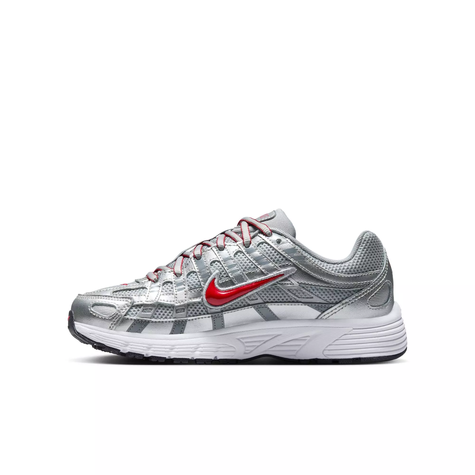 Nike P-6000 "Metallic Silver/Gym Red/Flt Silver" Preschool Boys' Shoe - SILVER/RED
