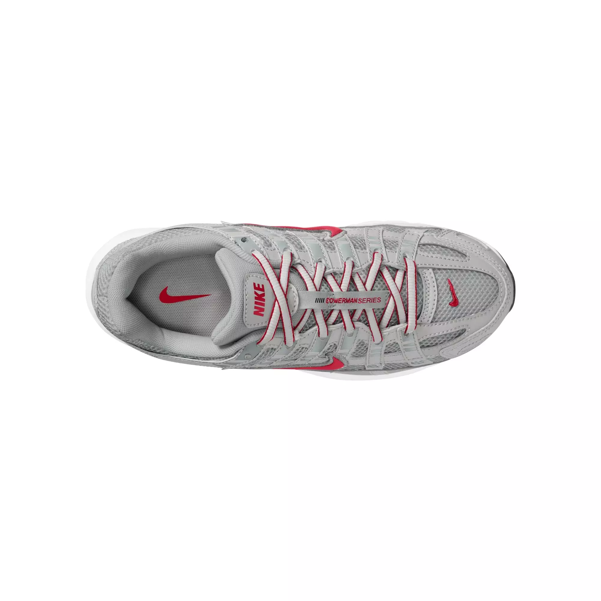 Nike P-6000 "Metallic Silver/Gym Red/Flt Silver" Preschool Boys' Shoe - SILVER/RED