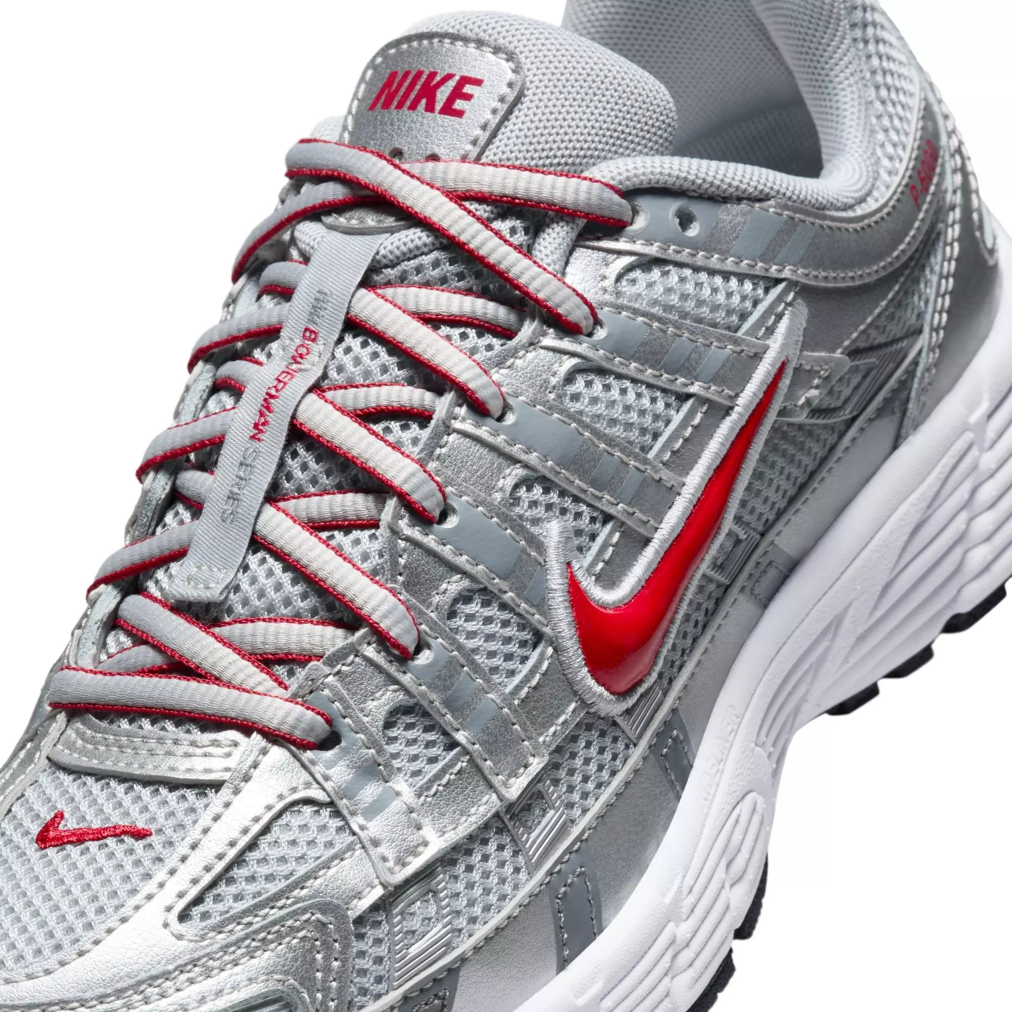 Nike P-6000 "Metallic Silver/Gym Red/Flt Silver" Preschool Boys' Shoe - SILVER/RED