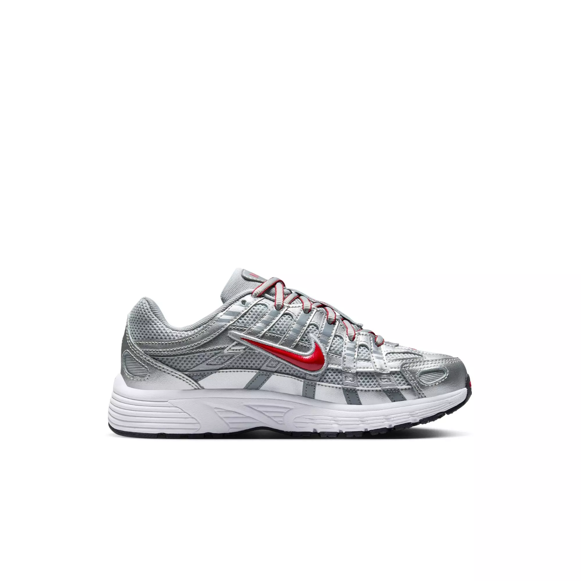 Nike P-6000 "Metallic Silver/Gym Red/Flt Silver" Preschool Boys' Shoe - SILVER/RED