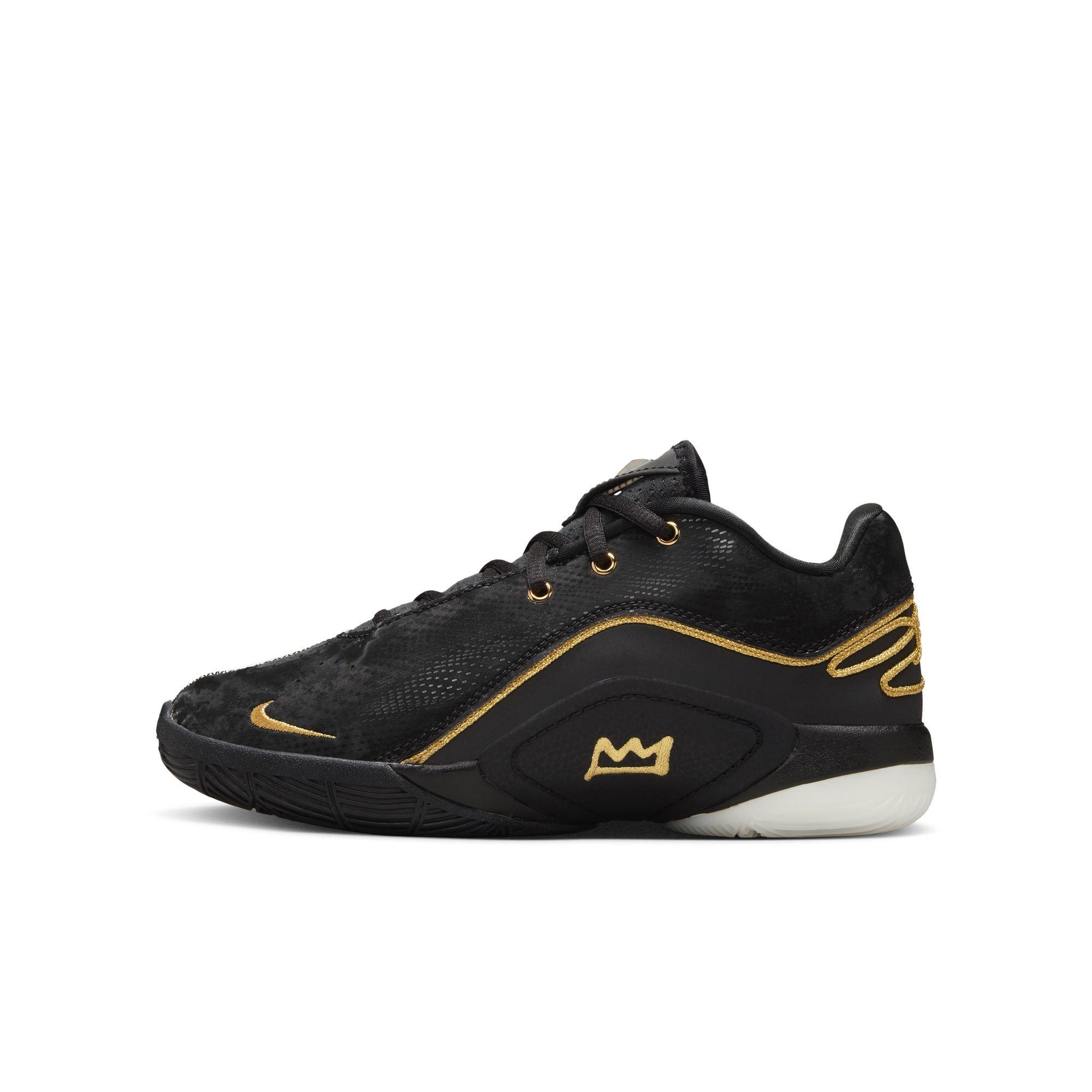 Nike LeBron XXII Split "White/Black/Metallic Gold" Grade School Boys' Basketball Shoe