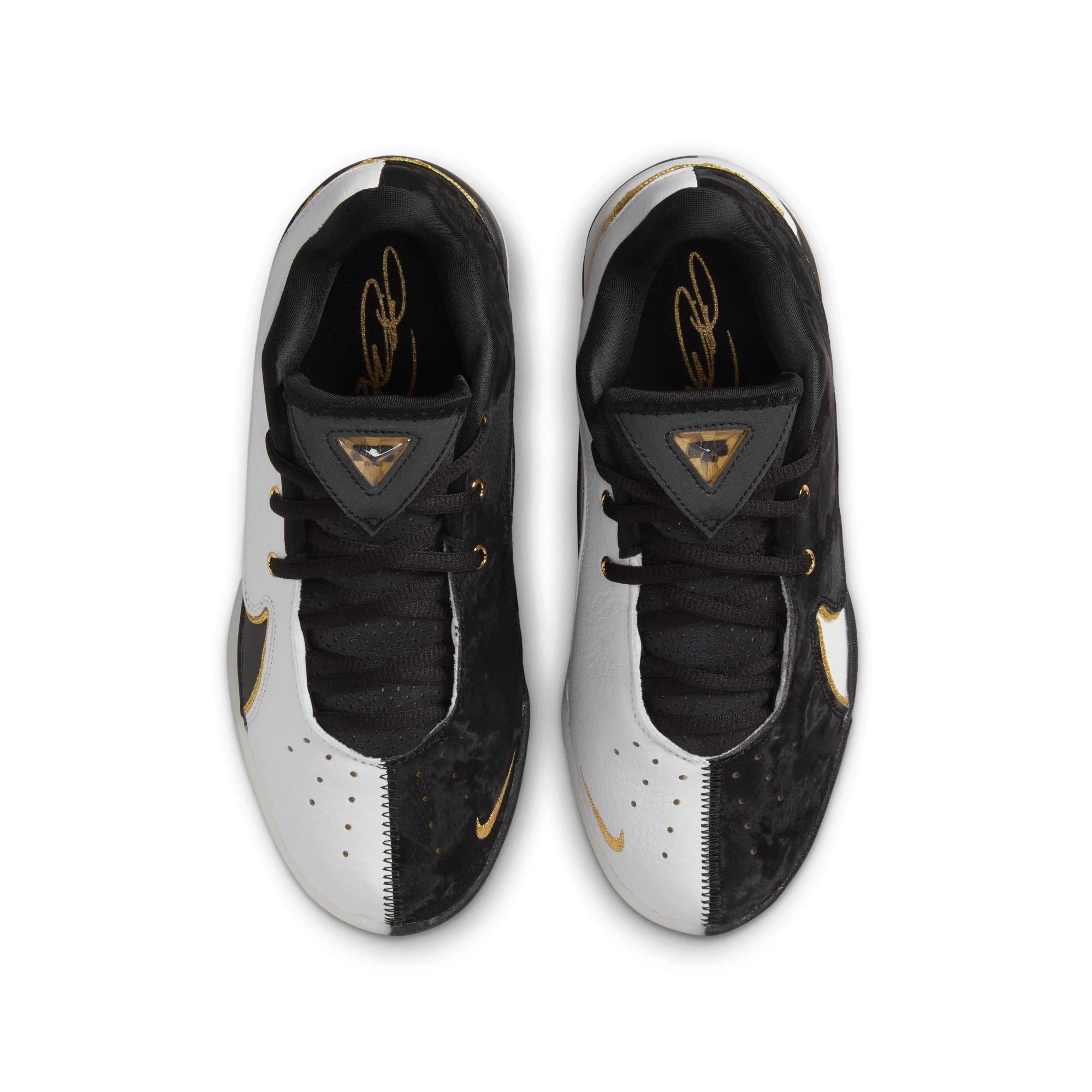 Nike LeBron XXII Split "White/Black/Metallic Gold" Grade School Boys' Basketball Shoe