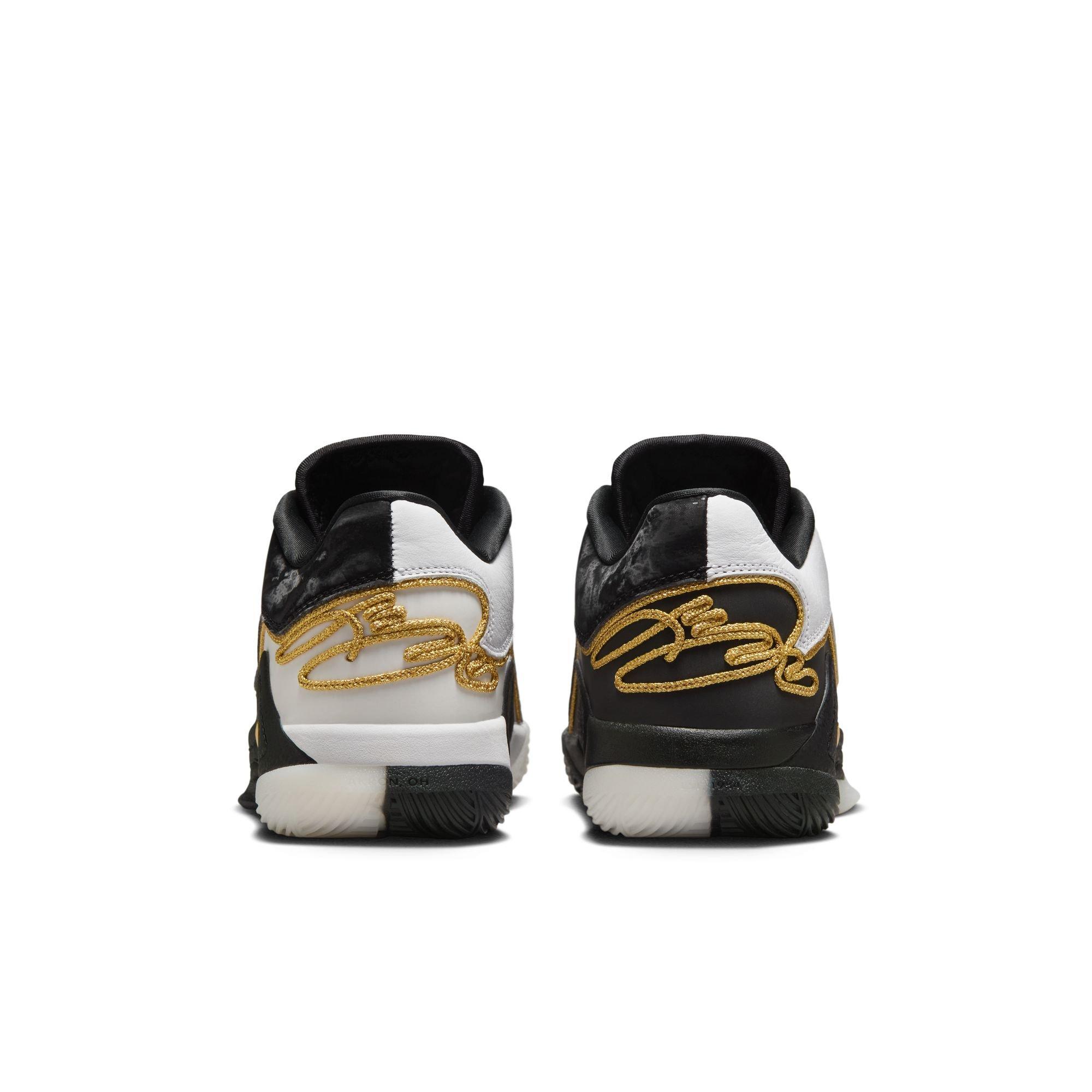 Nike LeBron XXII Split "White/Black/Metallic Gold" Grade School Boys' Basketball Shoe