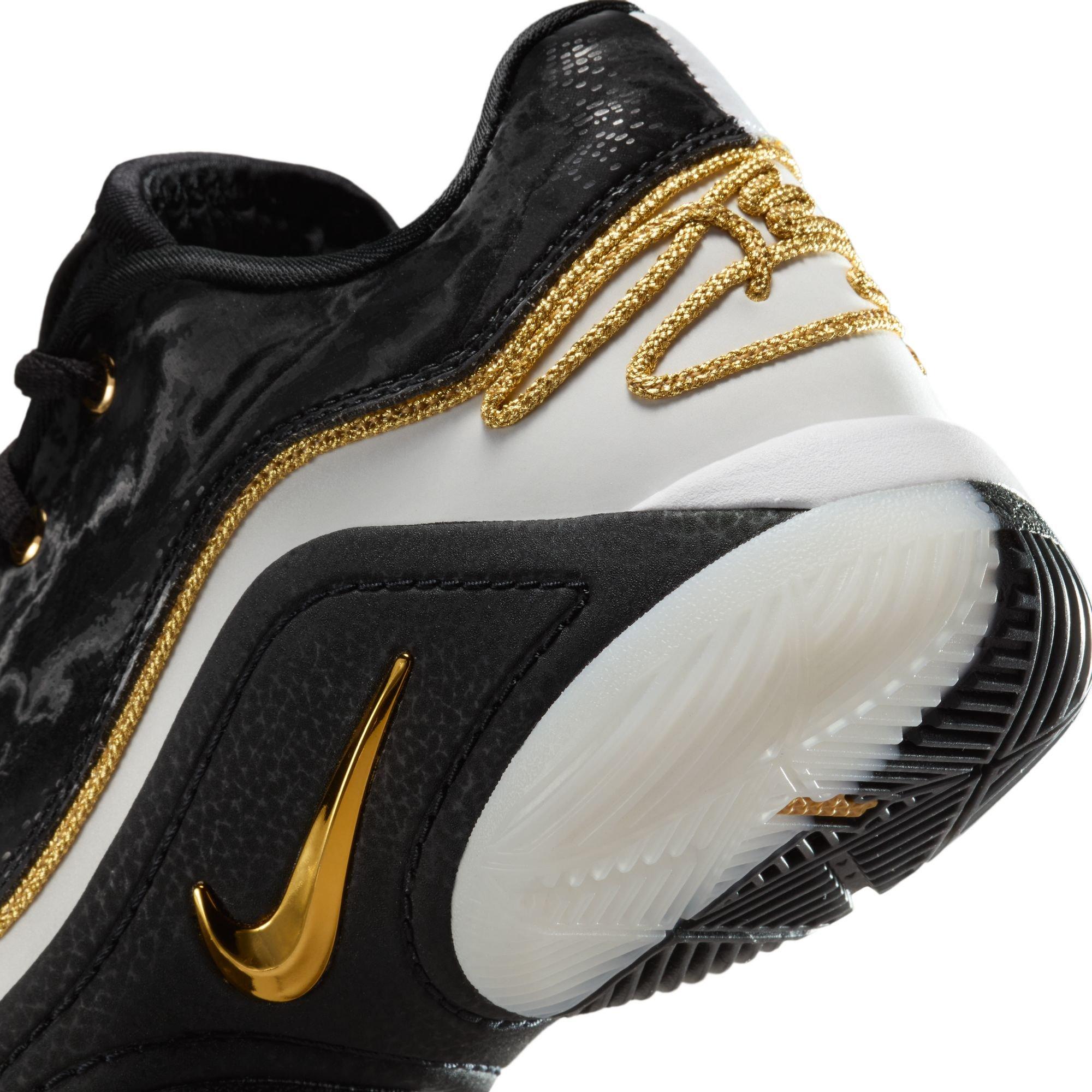 Nike LeBron XXII Split "White/Black/Metallic Gold" Grade School Boys' Basketball Shoe
