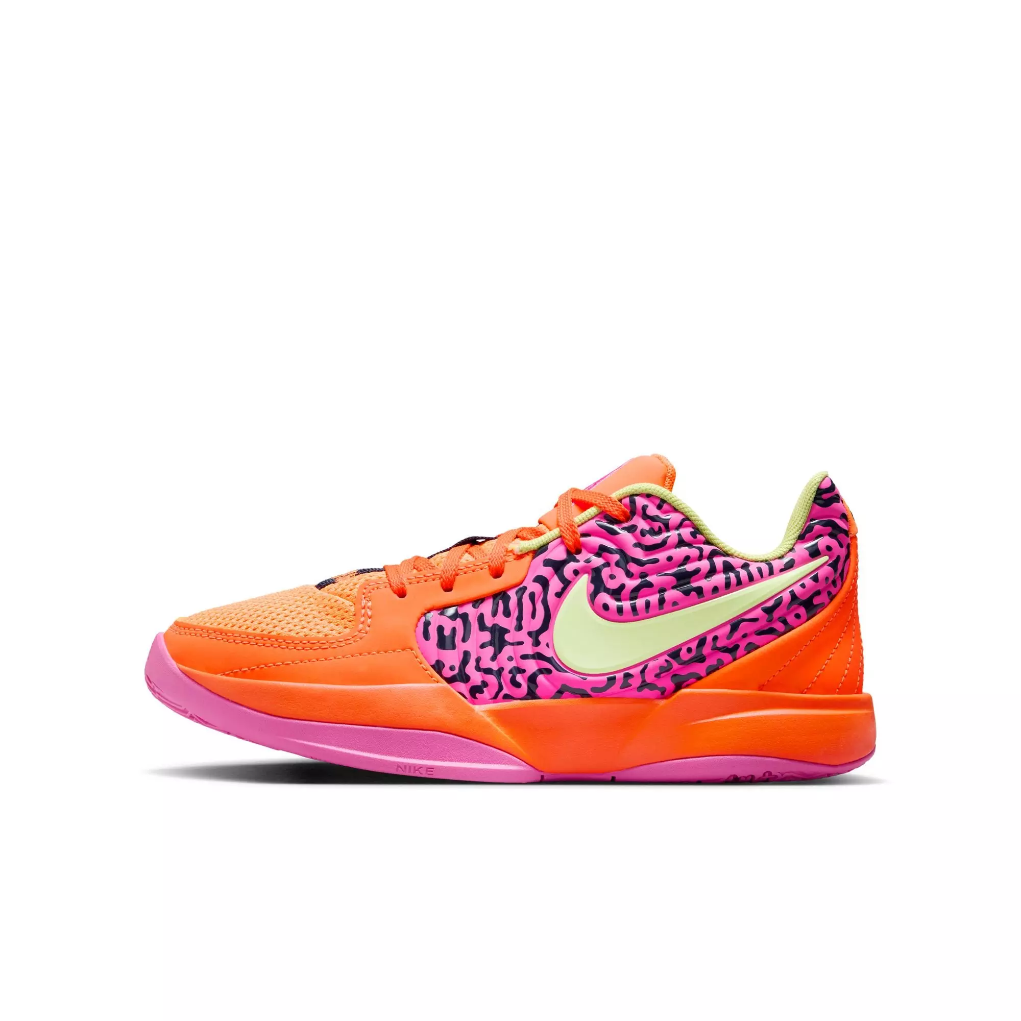 Nike Ja 2 "Poison Dart Frog" Grade School Kids' Basketball Shoe - OBSIDIAN/LT LEMON TWIST/TOTAL ORANGE