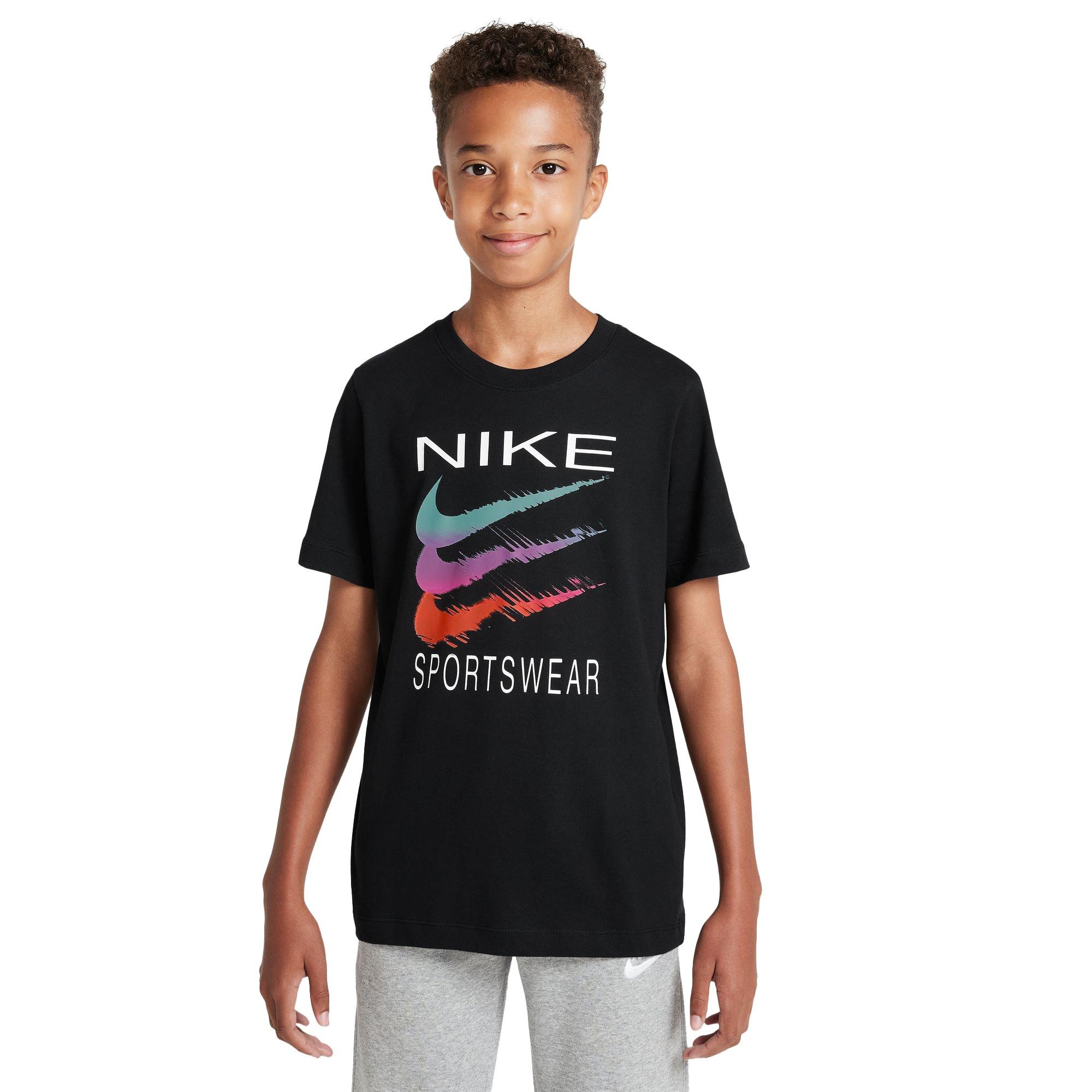 Nike Big Boys' Sportswear Brand Mark Tee - BLACK