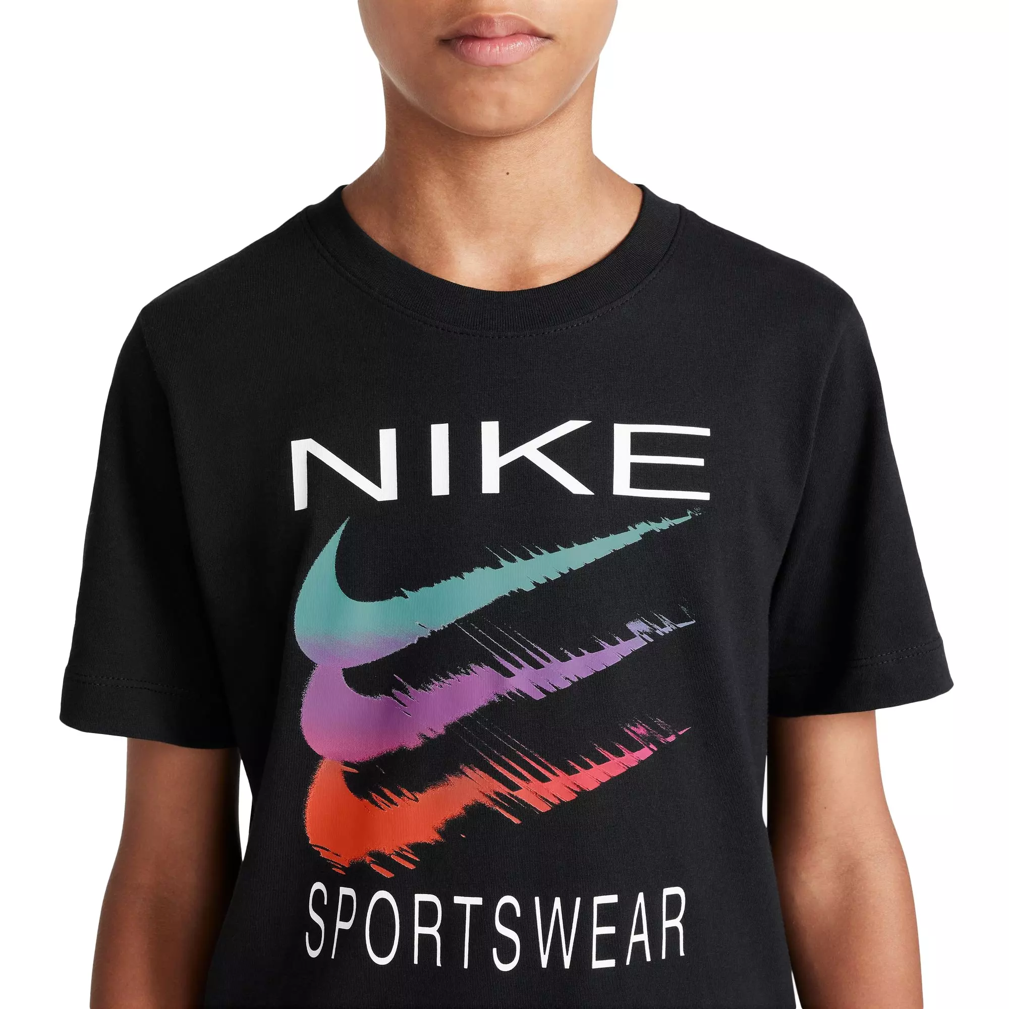 Nike Big Boys' Sportswear Brand Mark Tee - BLACK