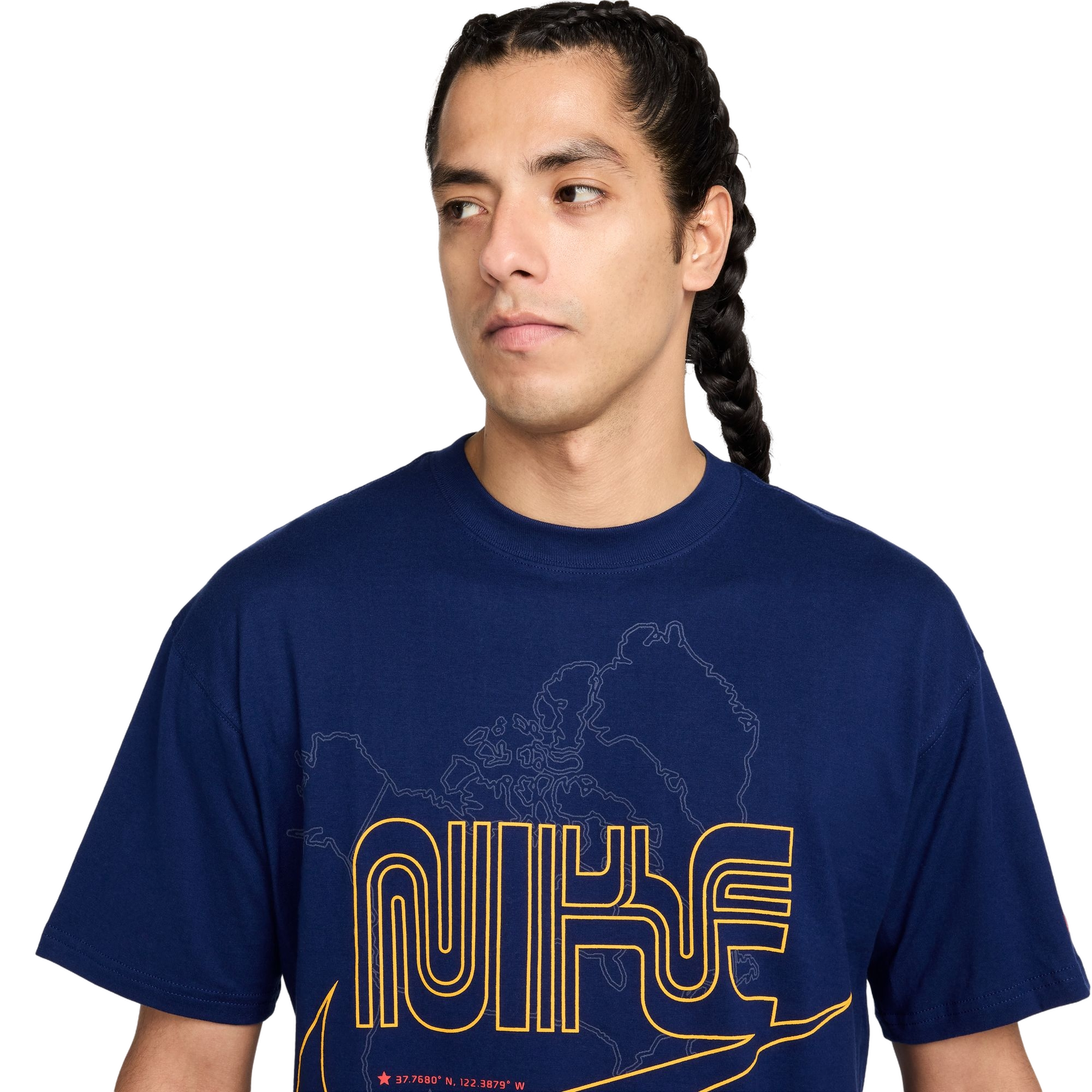 Nike Men's Sportswear Max90 Tee-Blue - BLUE Thumbnail View 3