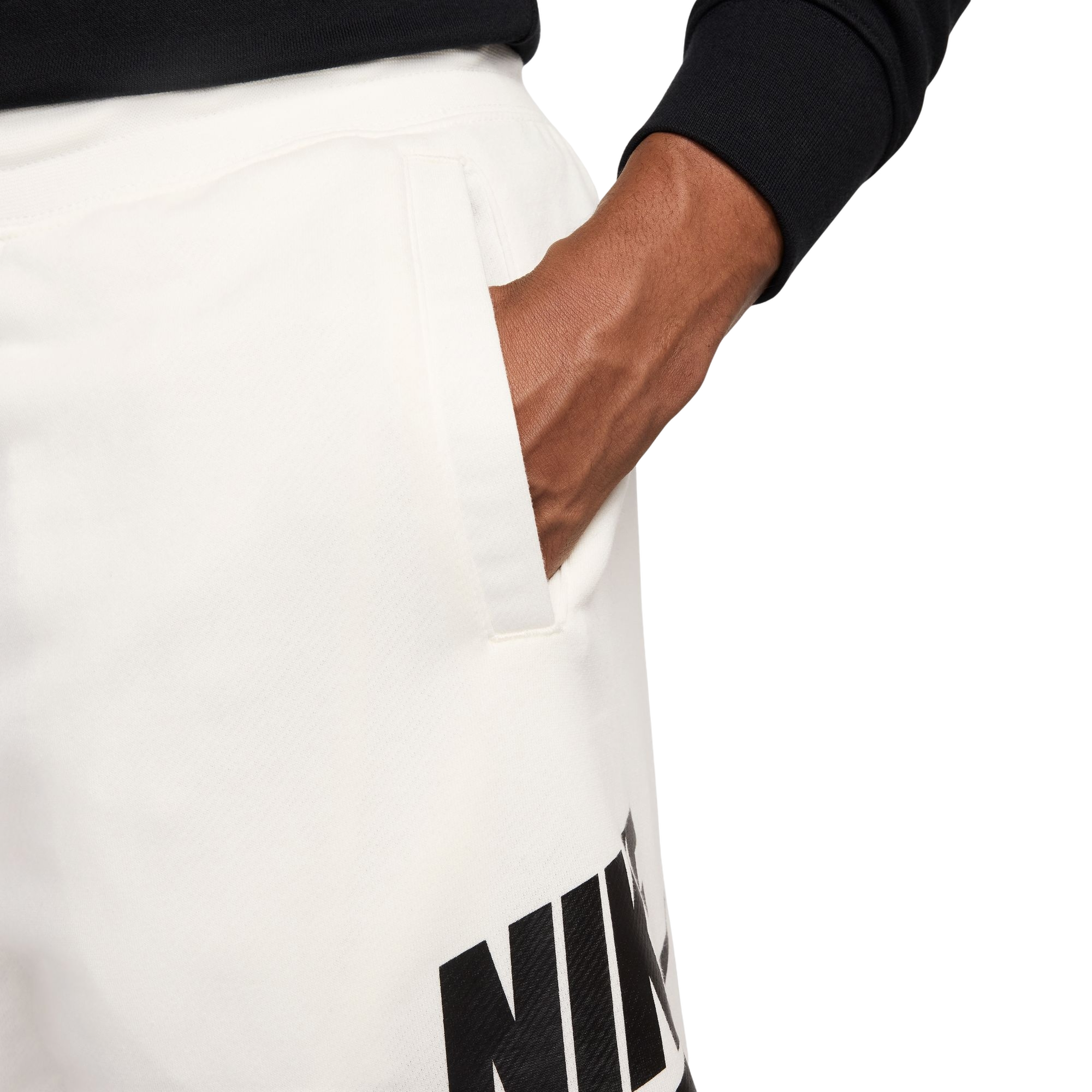 Nike Men's Club French Terry Alumni Shorts - WHITE Thumbnail View 4