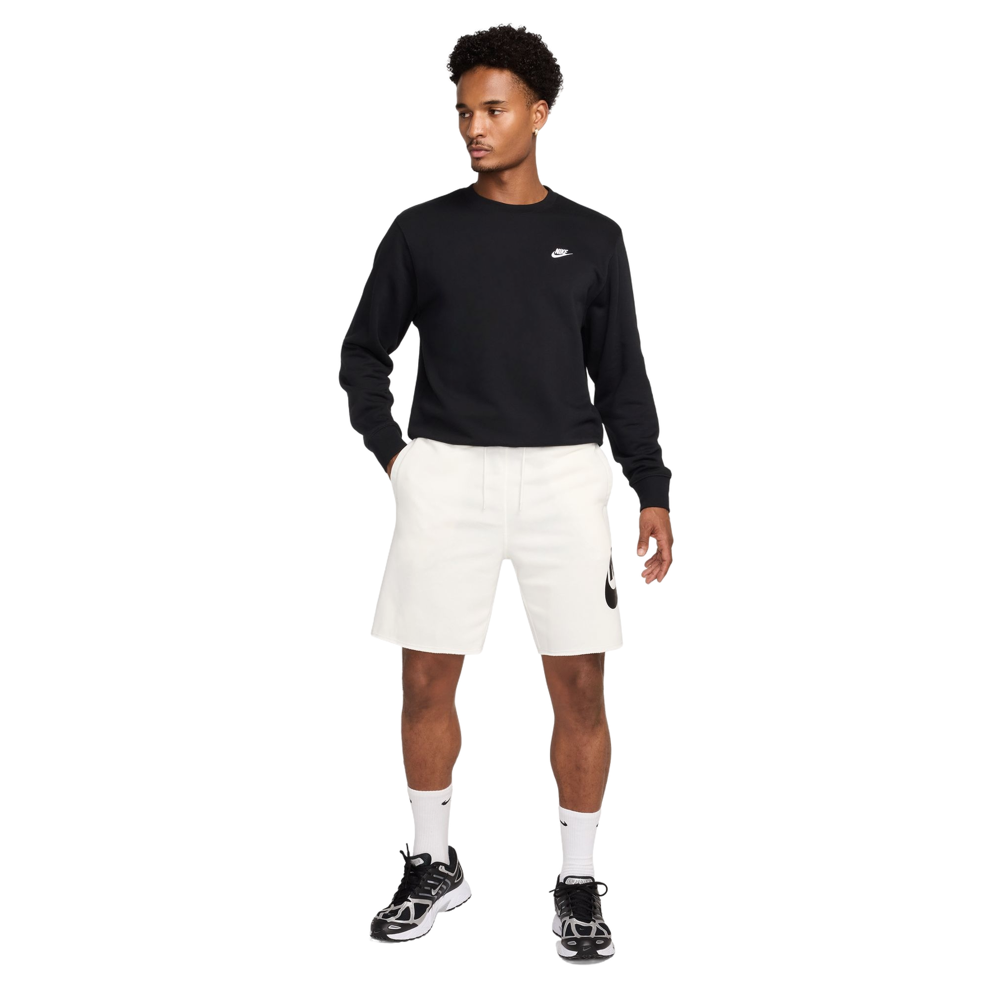 Nike Men's Club French Terry Alumni Shorts - WHITE Thumbnail View 7