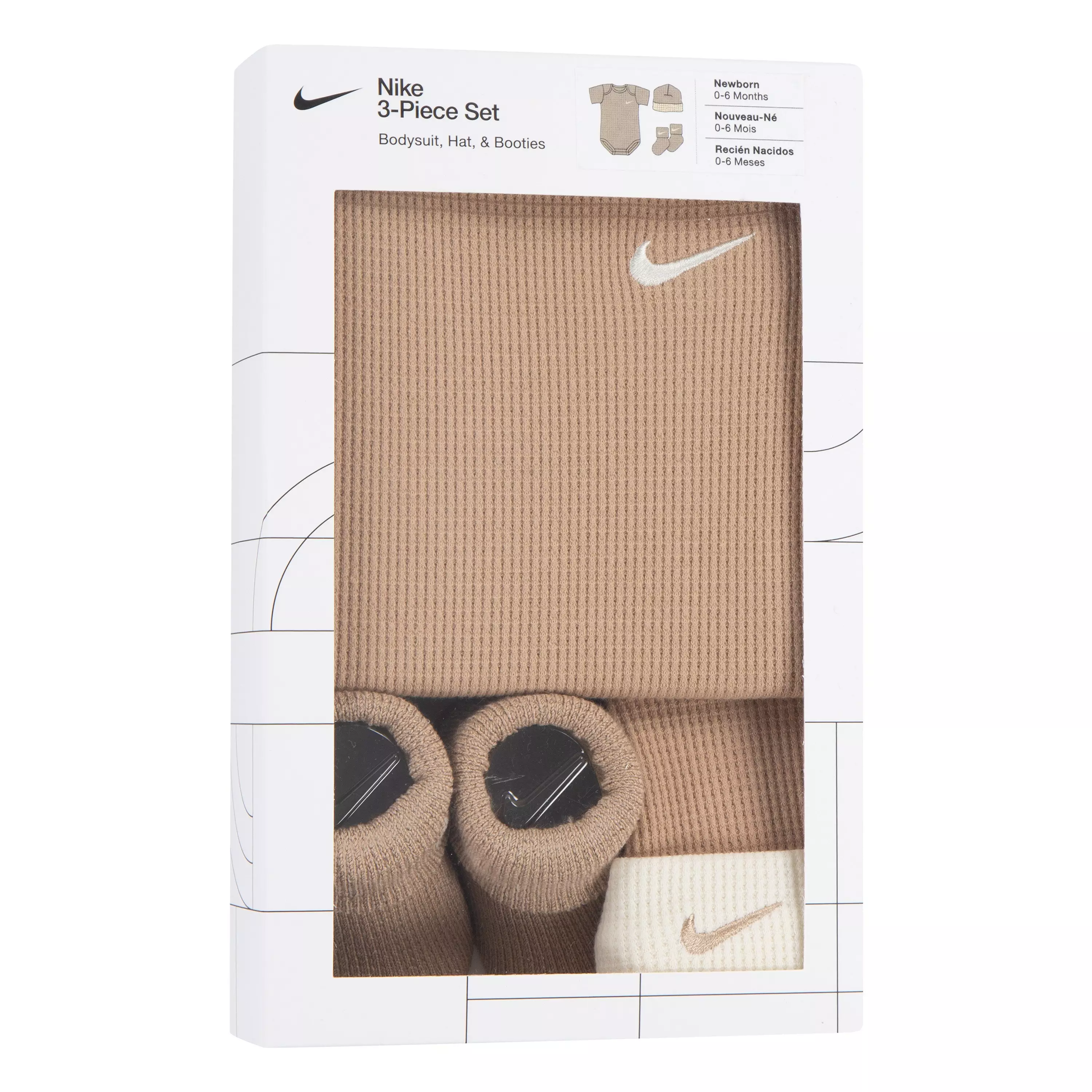 Nike Infant Kids' Waffle 3-Piece Bodysuit Set - Tan - TAN