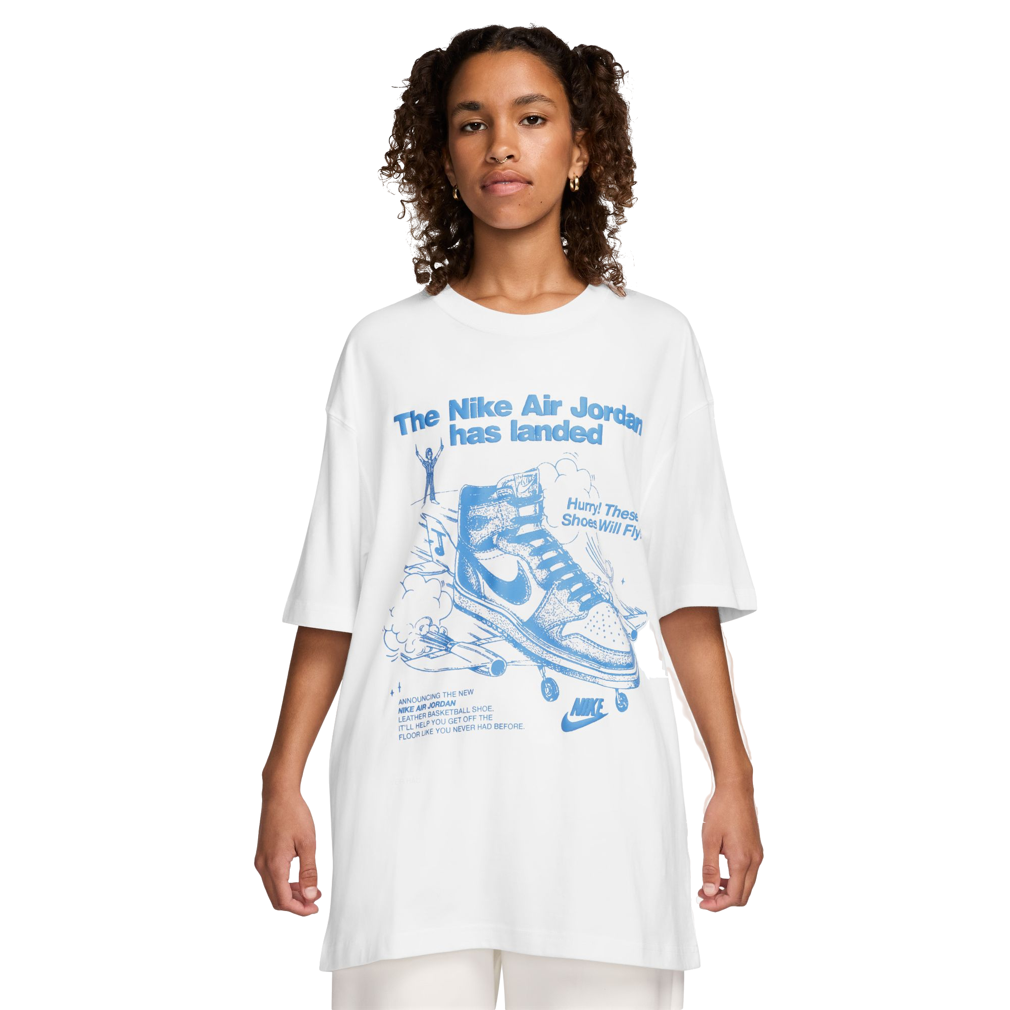 Jordan Women's Oversized Graphic Tee - White - WHITE Thumbnail View 1