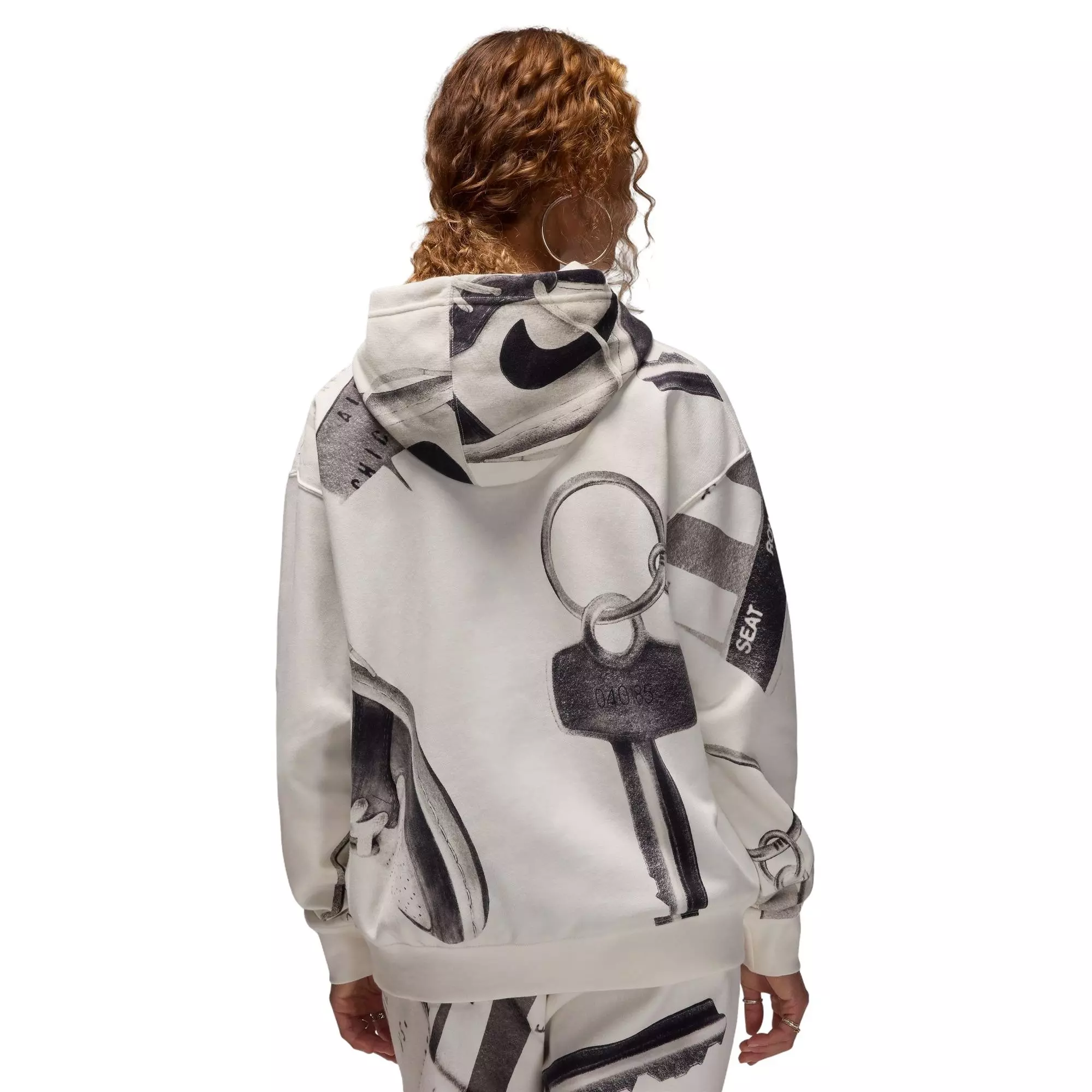 Jordan Women's Brooklyn Fleece Printed Pullover Hoodie - SAIL